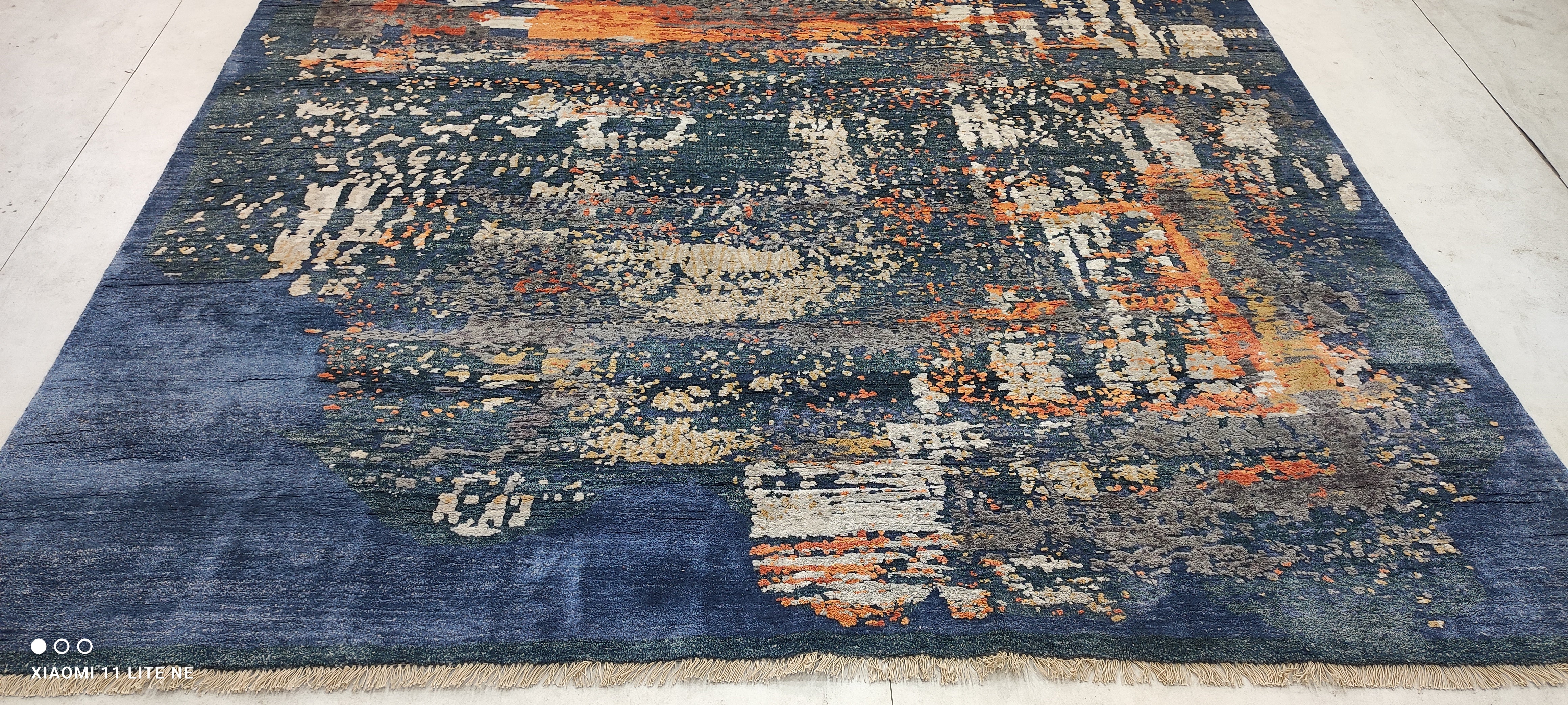Ashton McBride 7.9x9.9 Blue Hand-Knotted Modern Rug