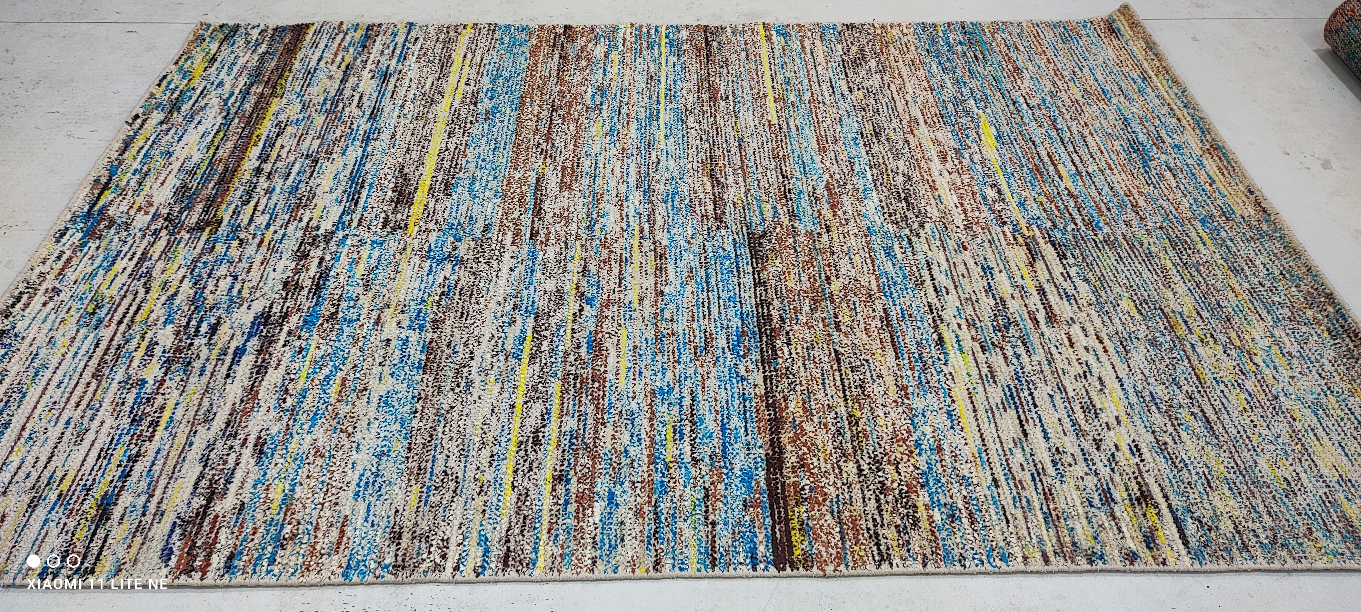 Carl O'Neill 5x7.9 Colorful Hand-Knotted Modern Rug