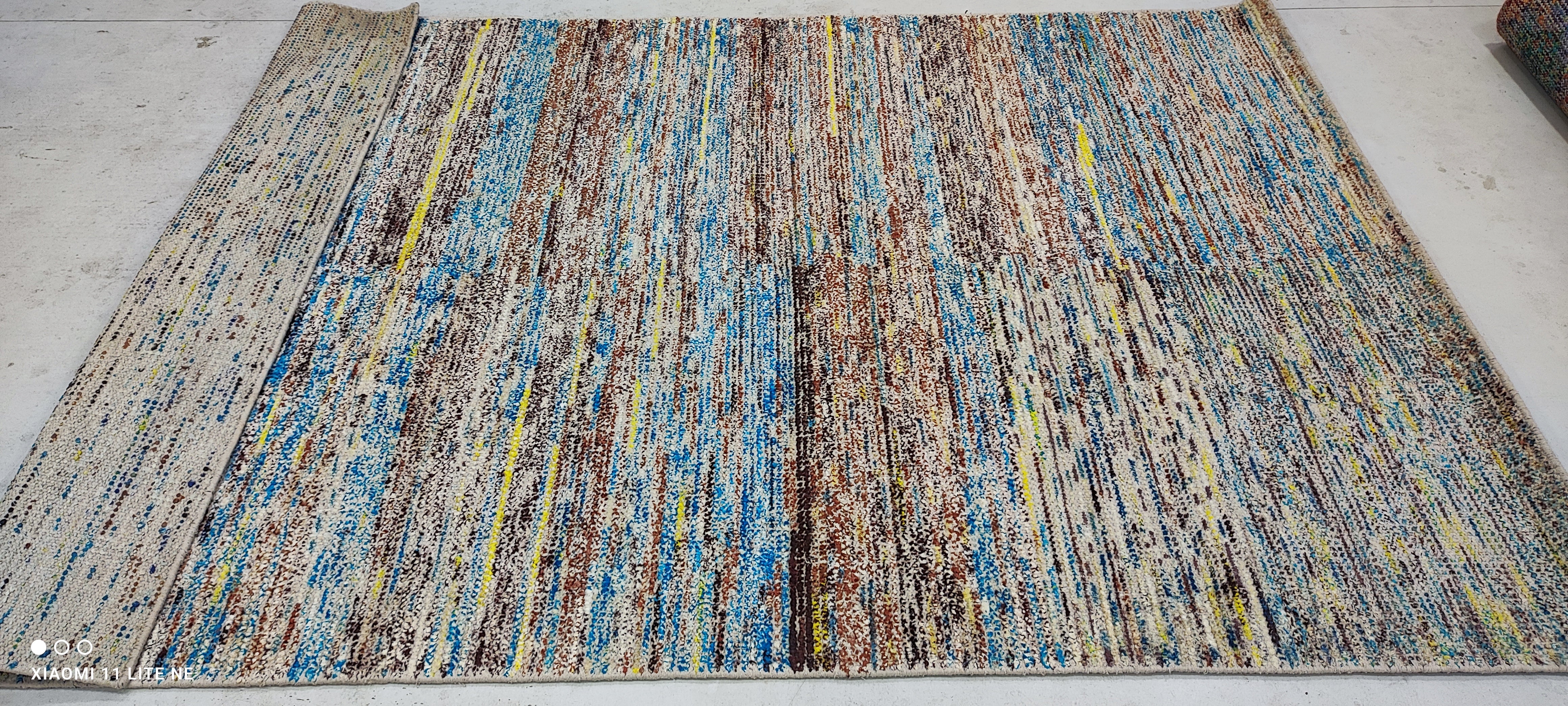 Carl O'Neill 5x7.9 Colorful Hand-Knotted Modern Rug