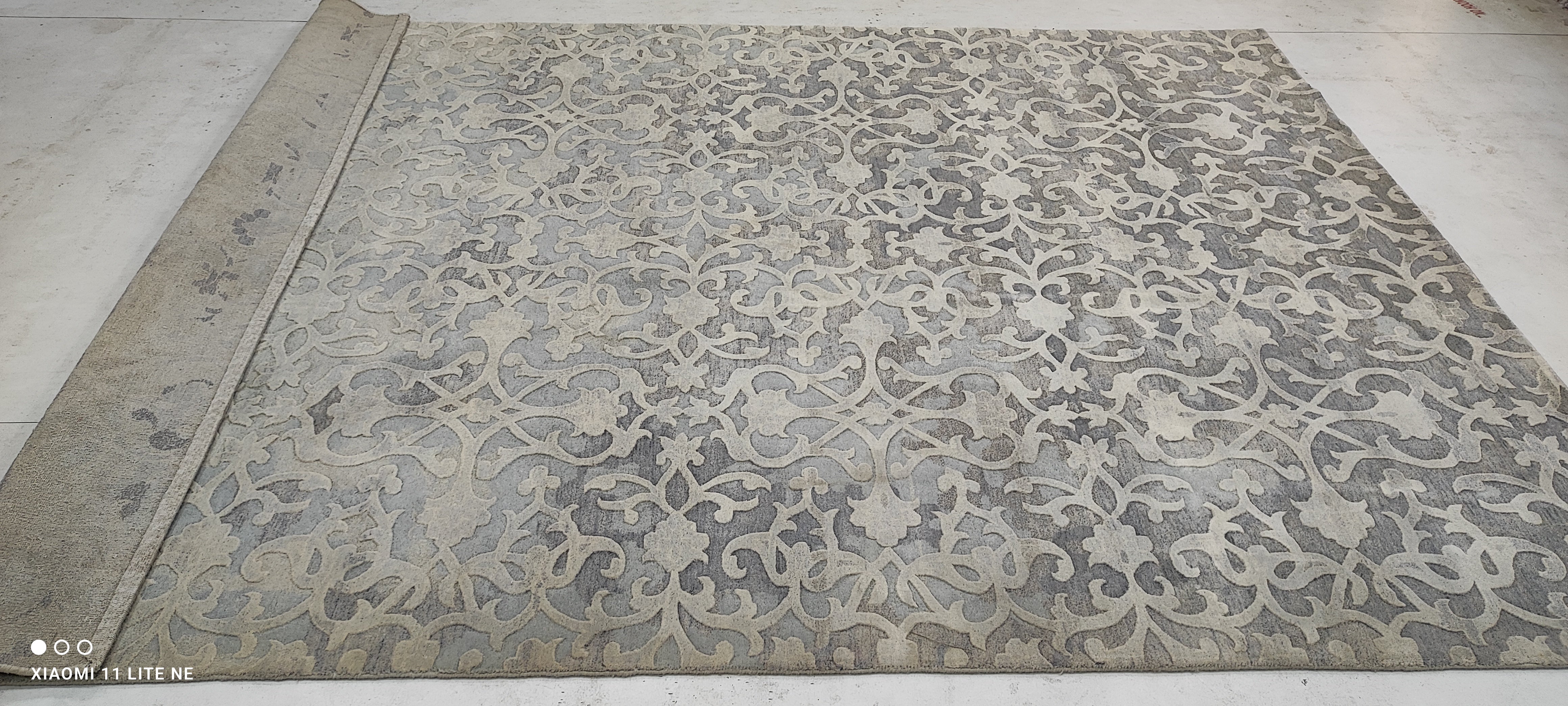 Frankie 6.6x9 Grey Hand-Knotted Modern Abstract Rug
