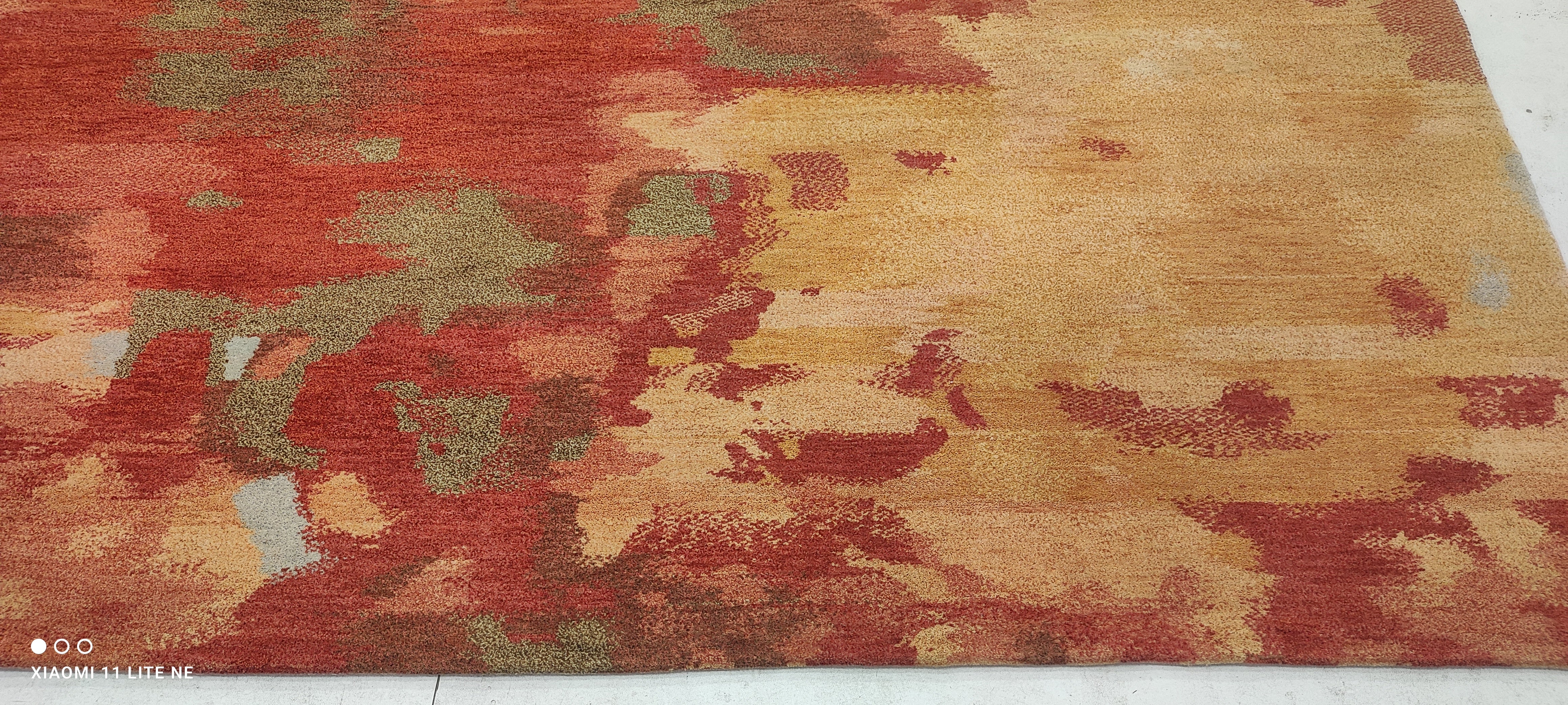 Philip Ettinger 6.6x9 Red Hand-Knotted Modern Abstract Rug