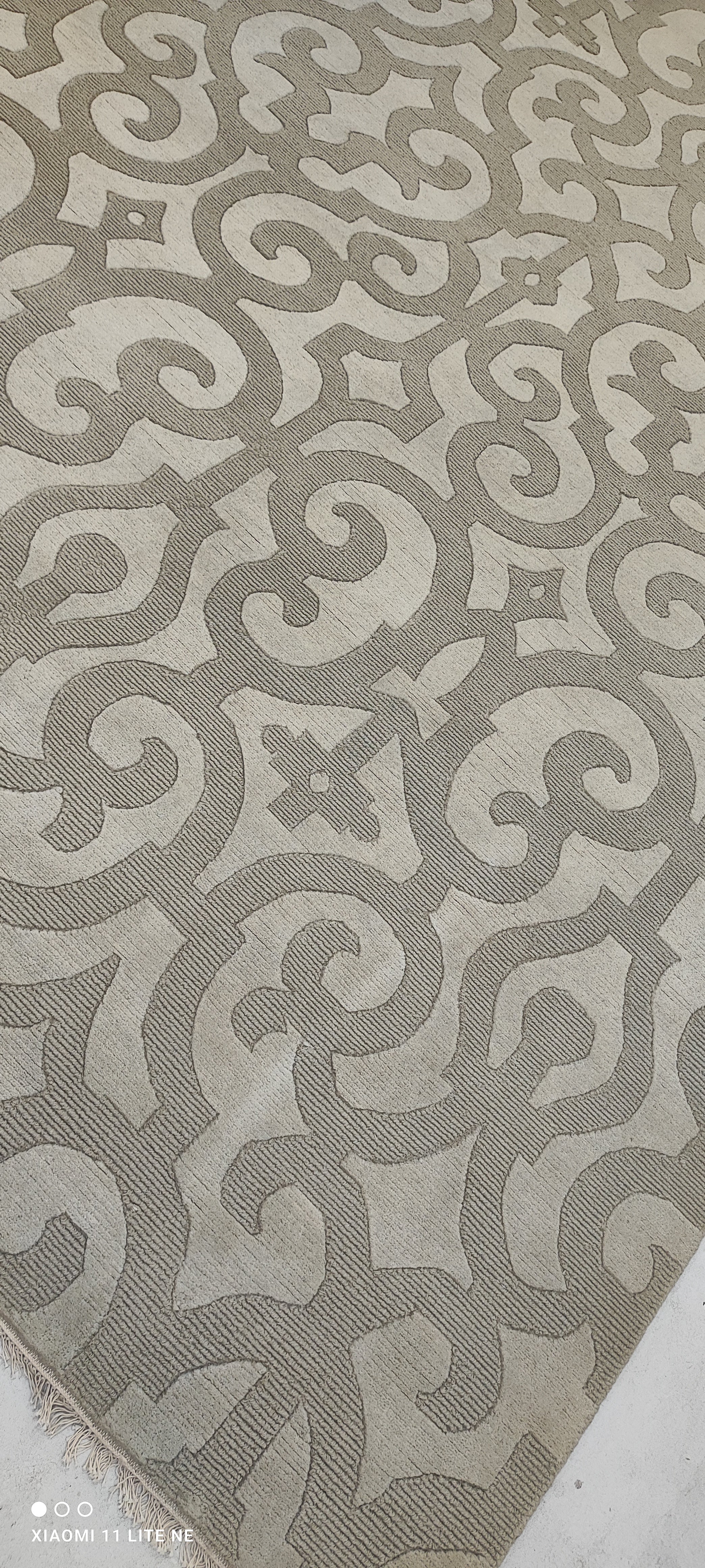 Toby Hargrave 6x8.9 Grey Hand-Knotted Modern Abstract High-Low Rug