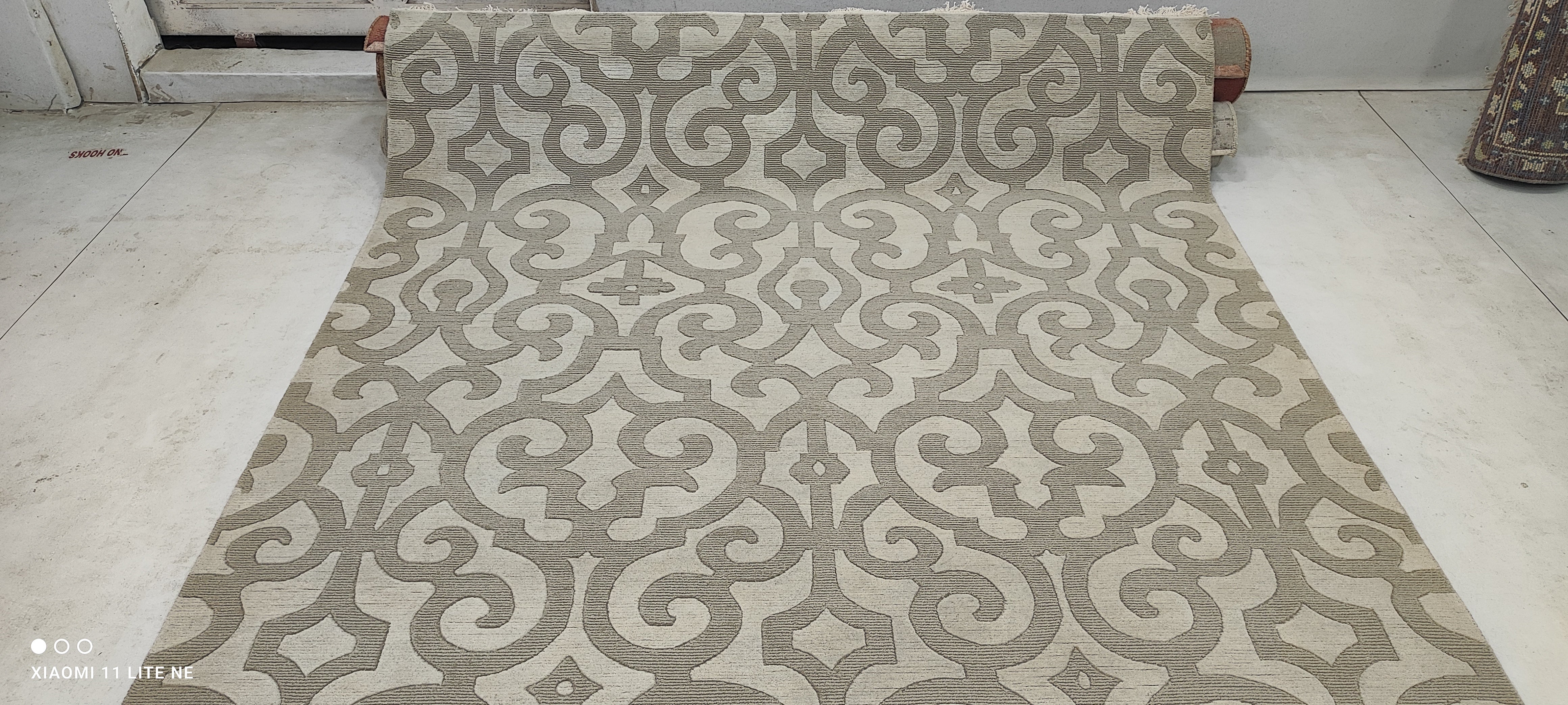 Toby Hargrave 6x8.9 Grey Hand-Knotted Modern Abstract High-Low Rug