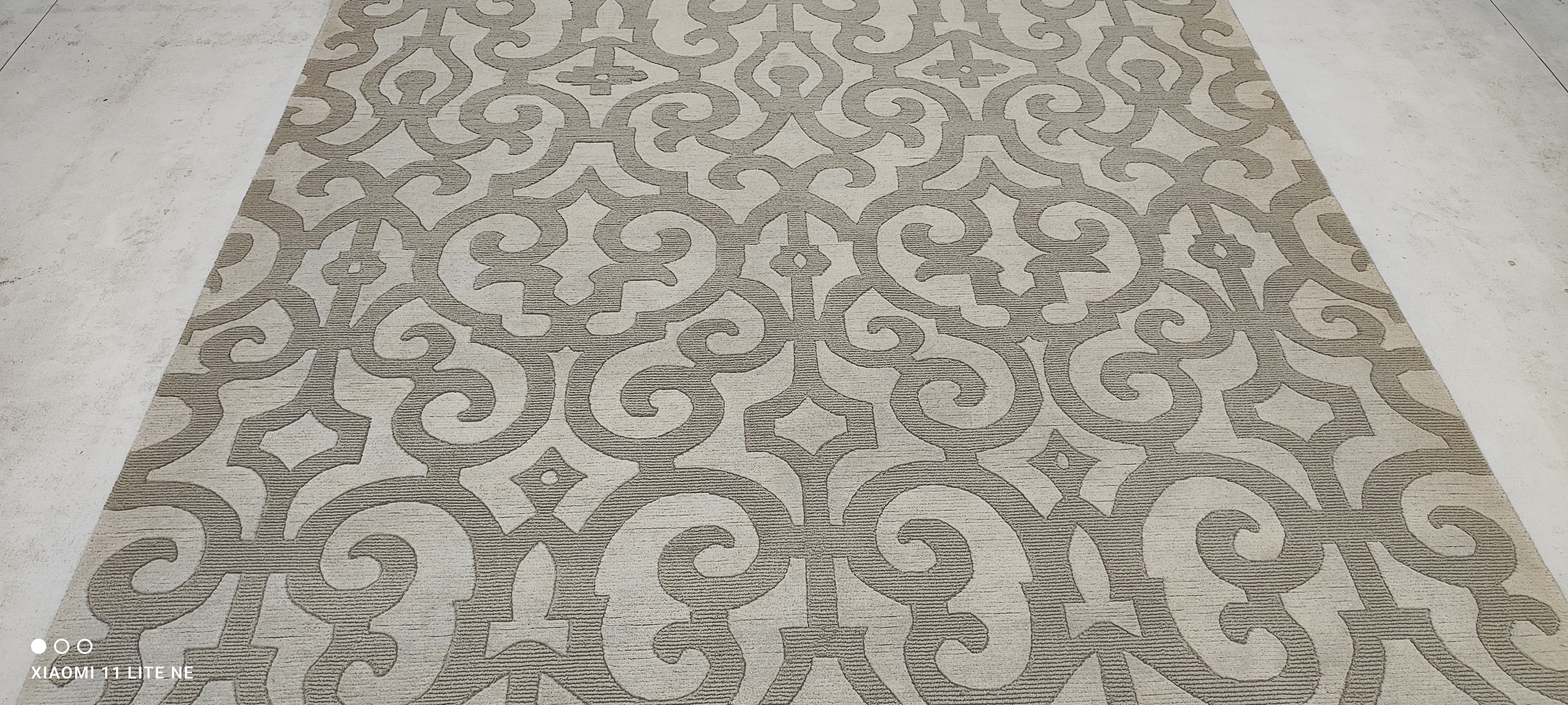 Toby Hargrave 6x8.9 Grey Hand-Knotted Modern Abstract High-Low Rug