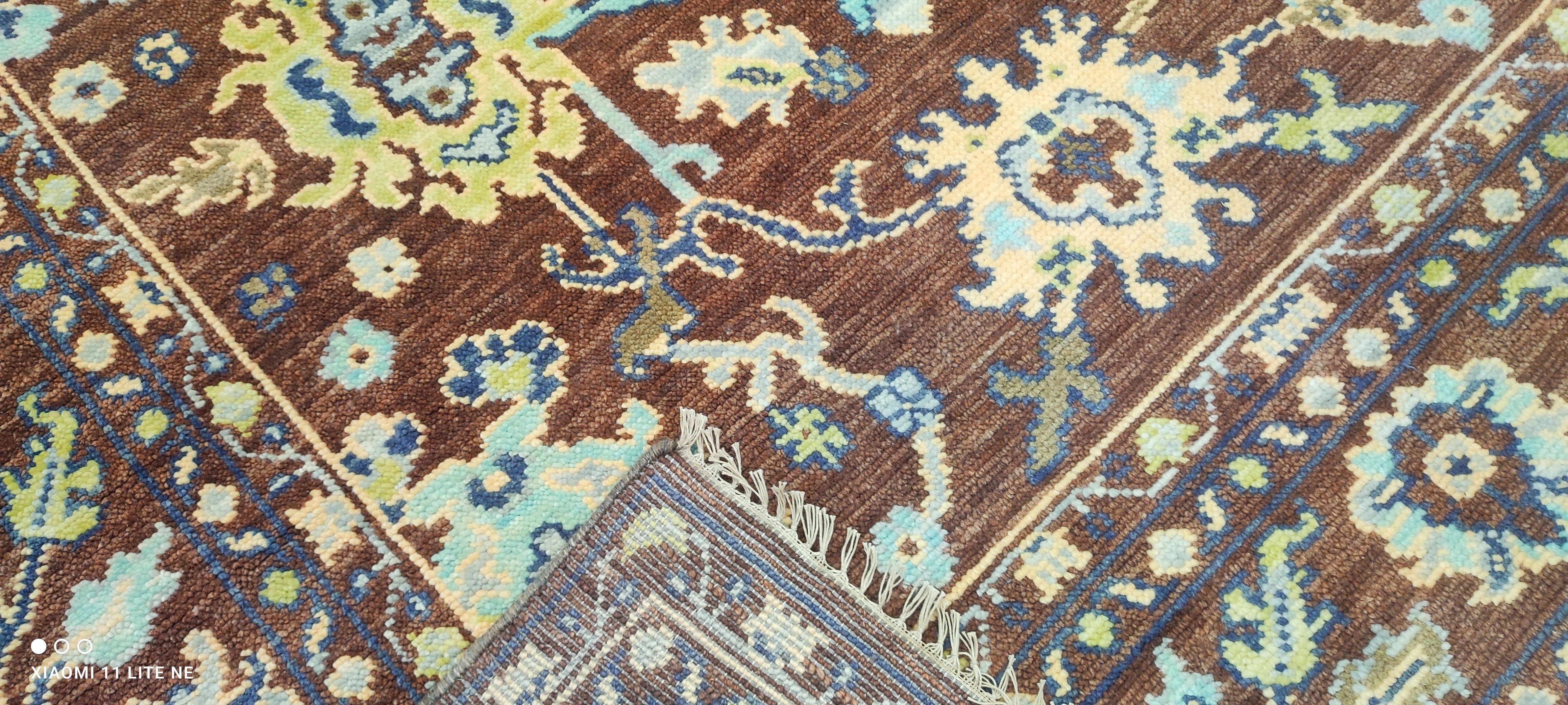 Denise's Friend 6.3x9.6 Brrown Hand-Knotted Oushak