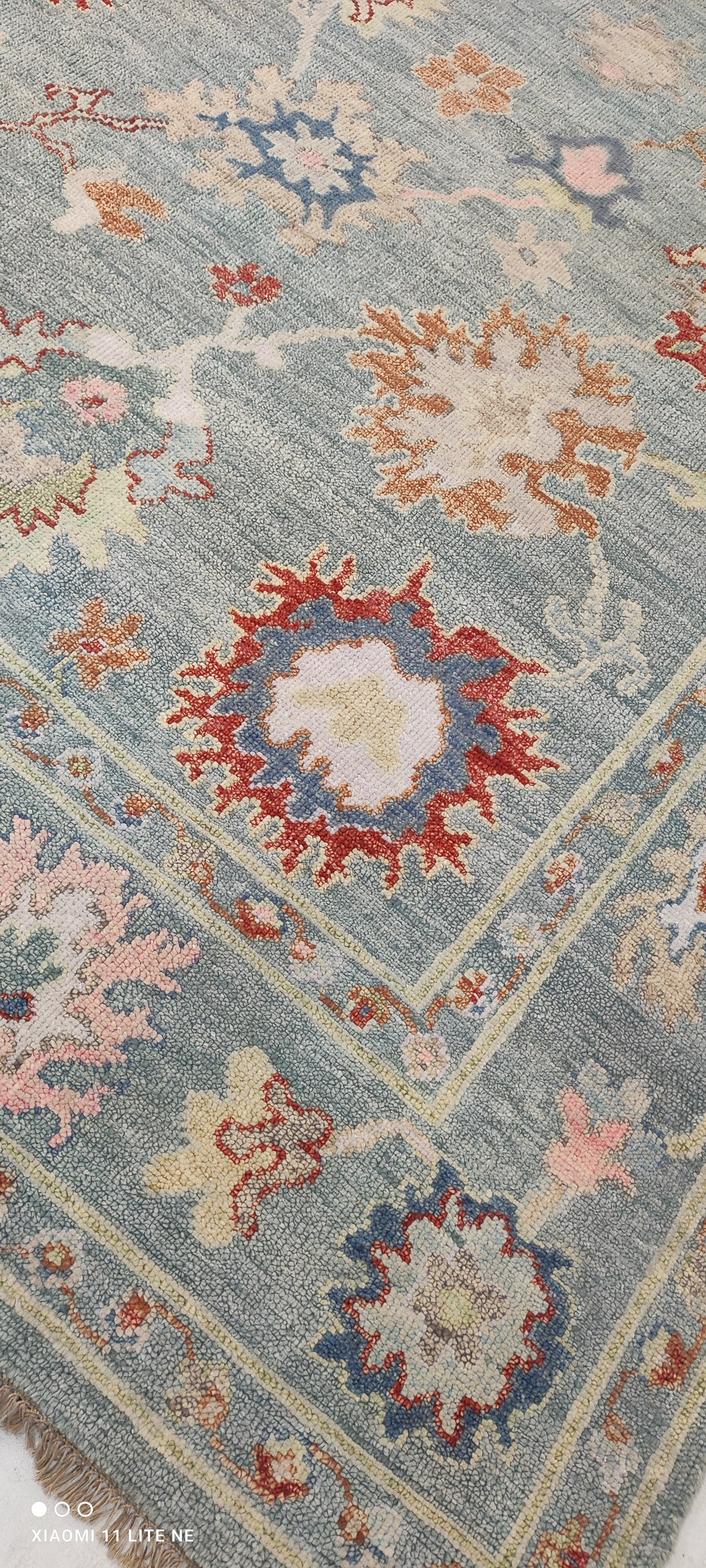 Alison Leiby 8x10 Blue Hand-Knotted Oushak Rug