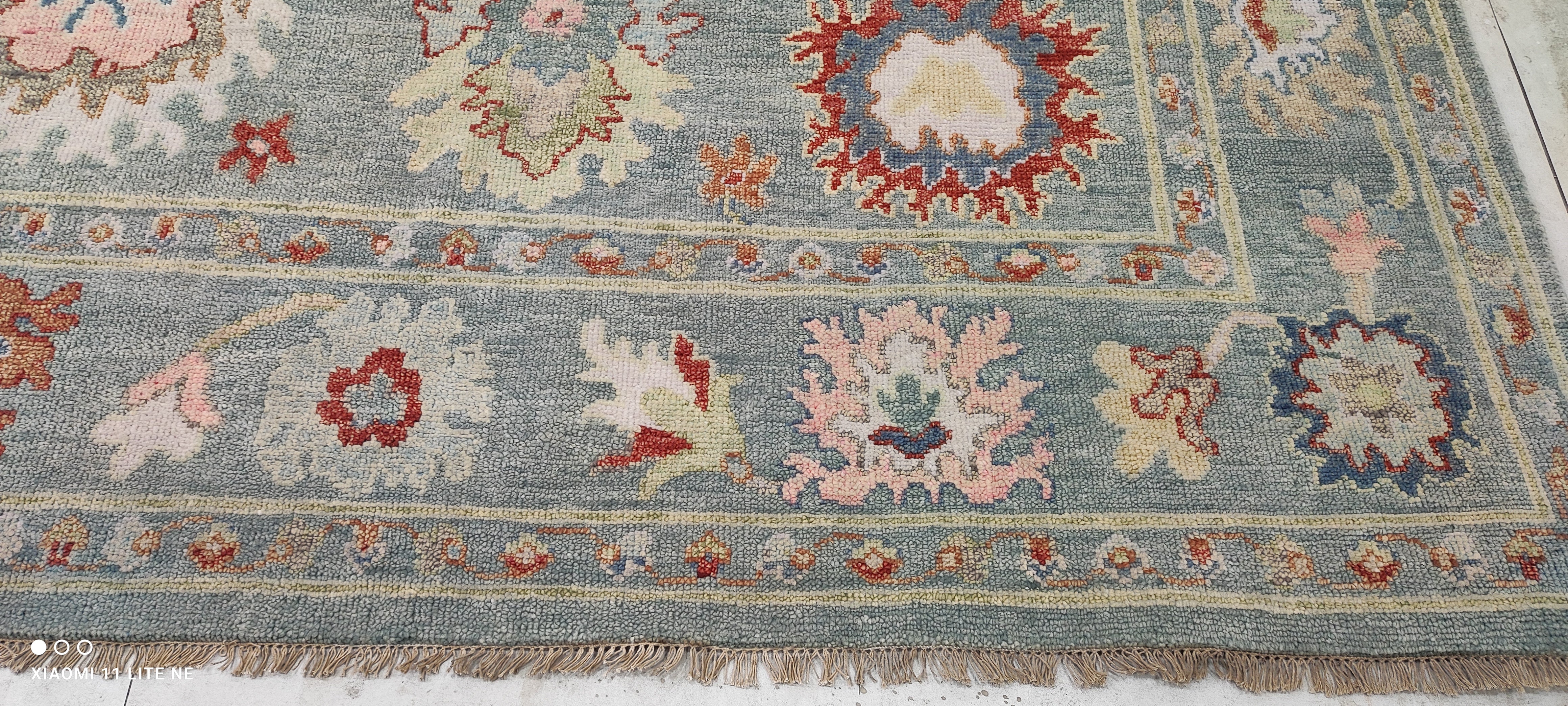 Alison Leiby 8x10 Blue Hand-Knotted Oushak Rug