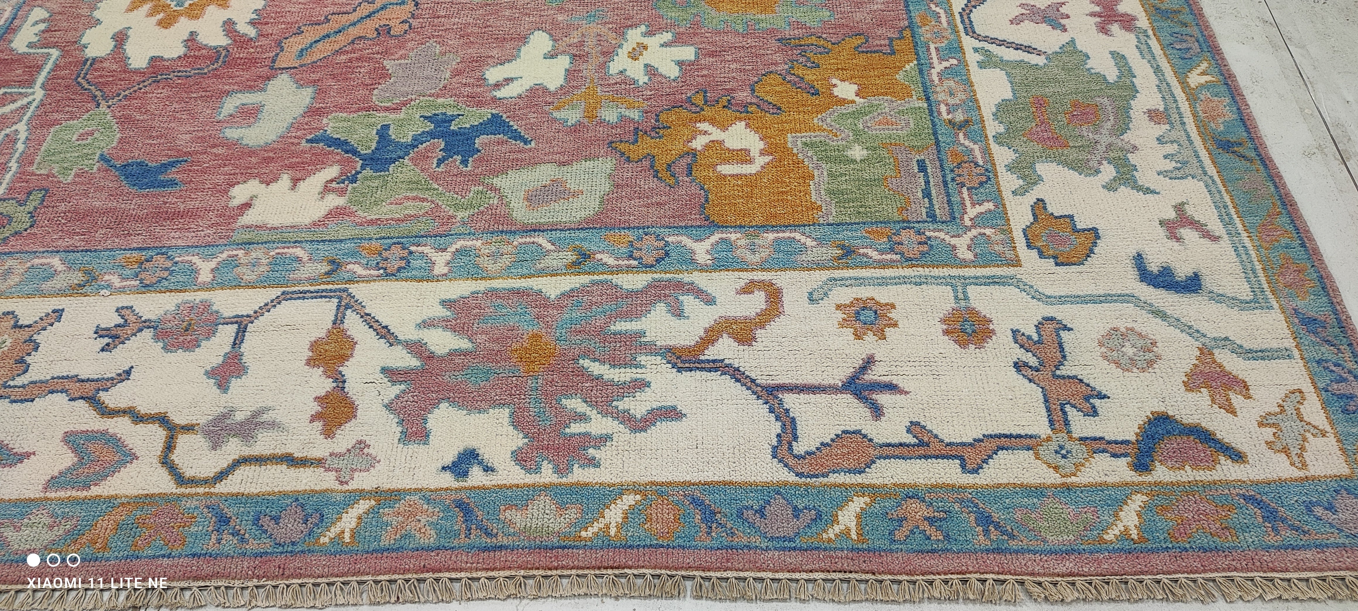 Alabama Barker 8x10 Pink Hand-Knotted Oushak Rug