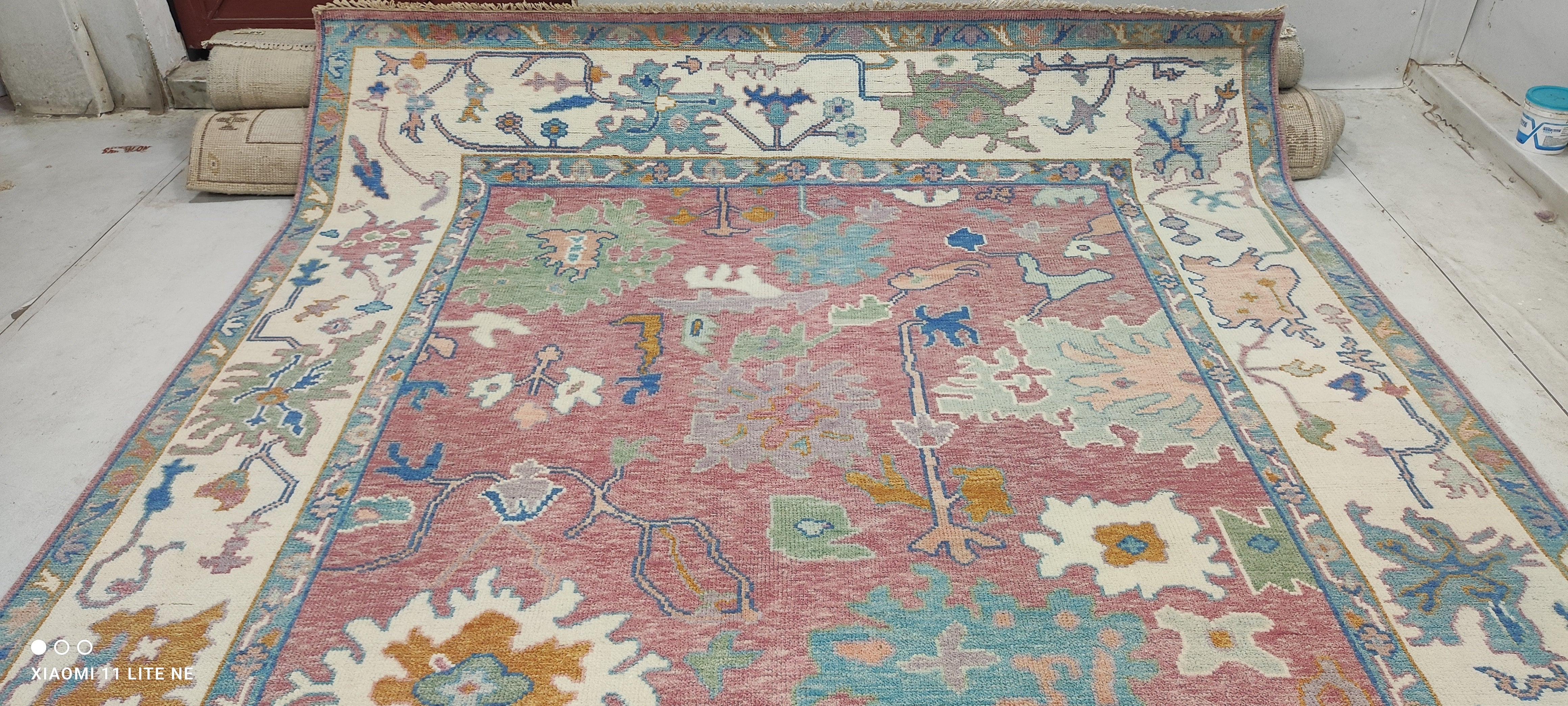 Alabama Barker 8x10 Pink Hand-Knotted Oushak Rug