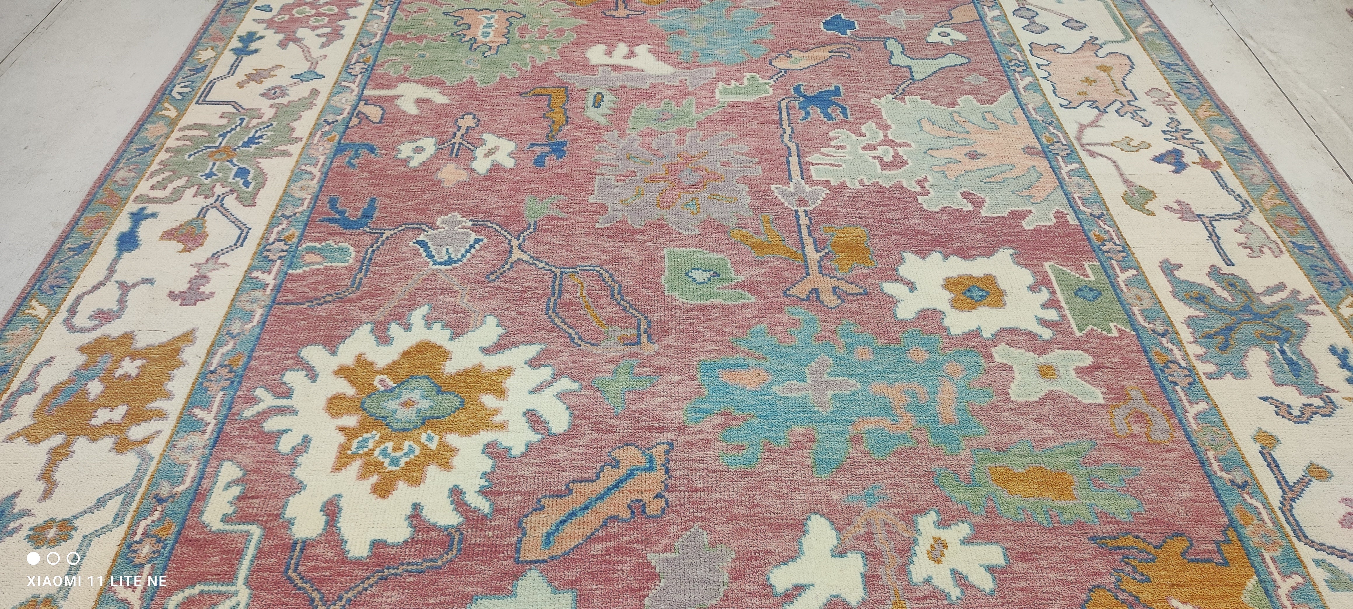 Alabama Barker 8x10 Pink Hand-Knotted Oushak Rug