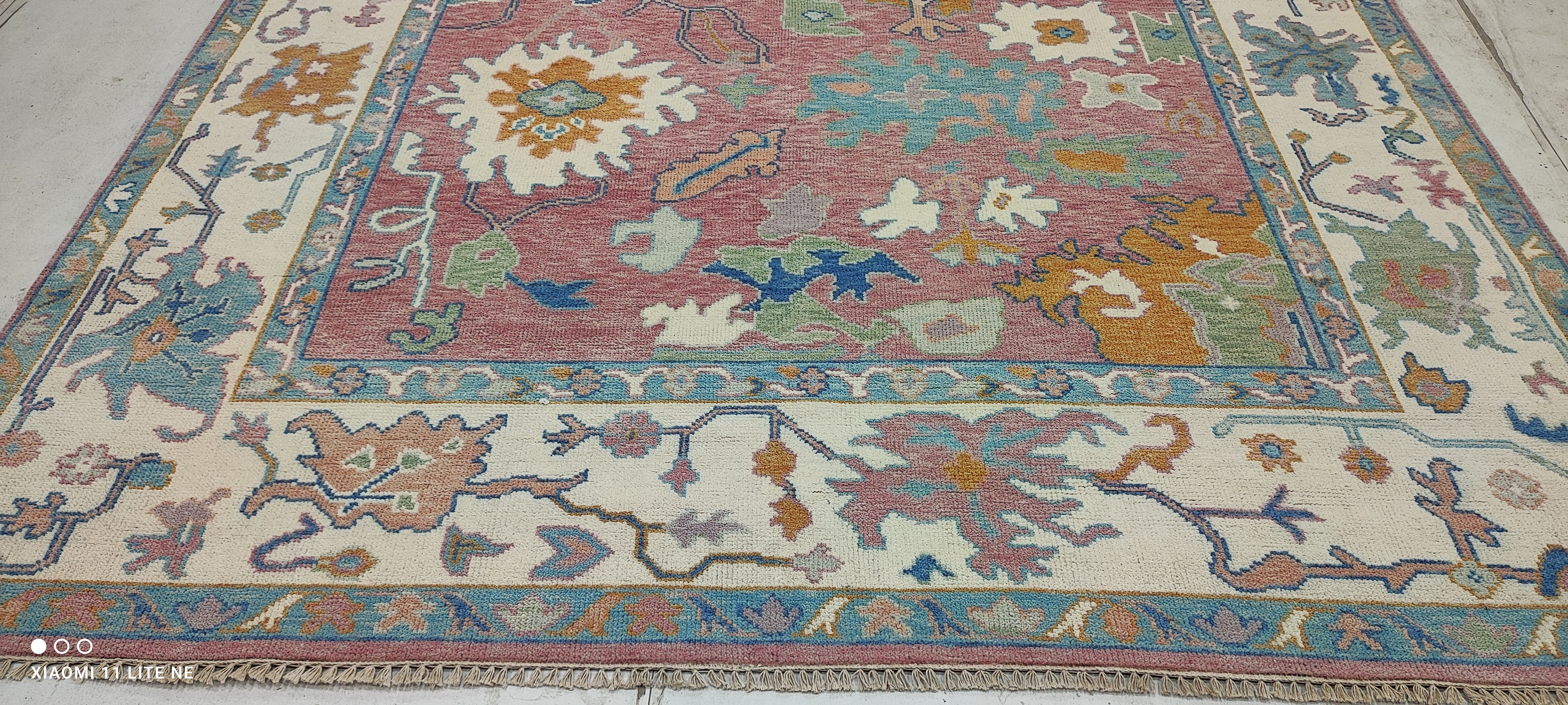Alabama Barker 8x10 Pink Hand-Knotted Oushak Rug
