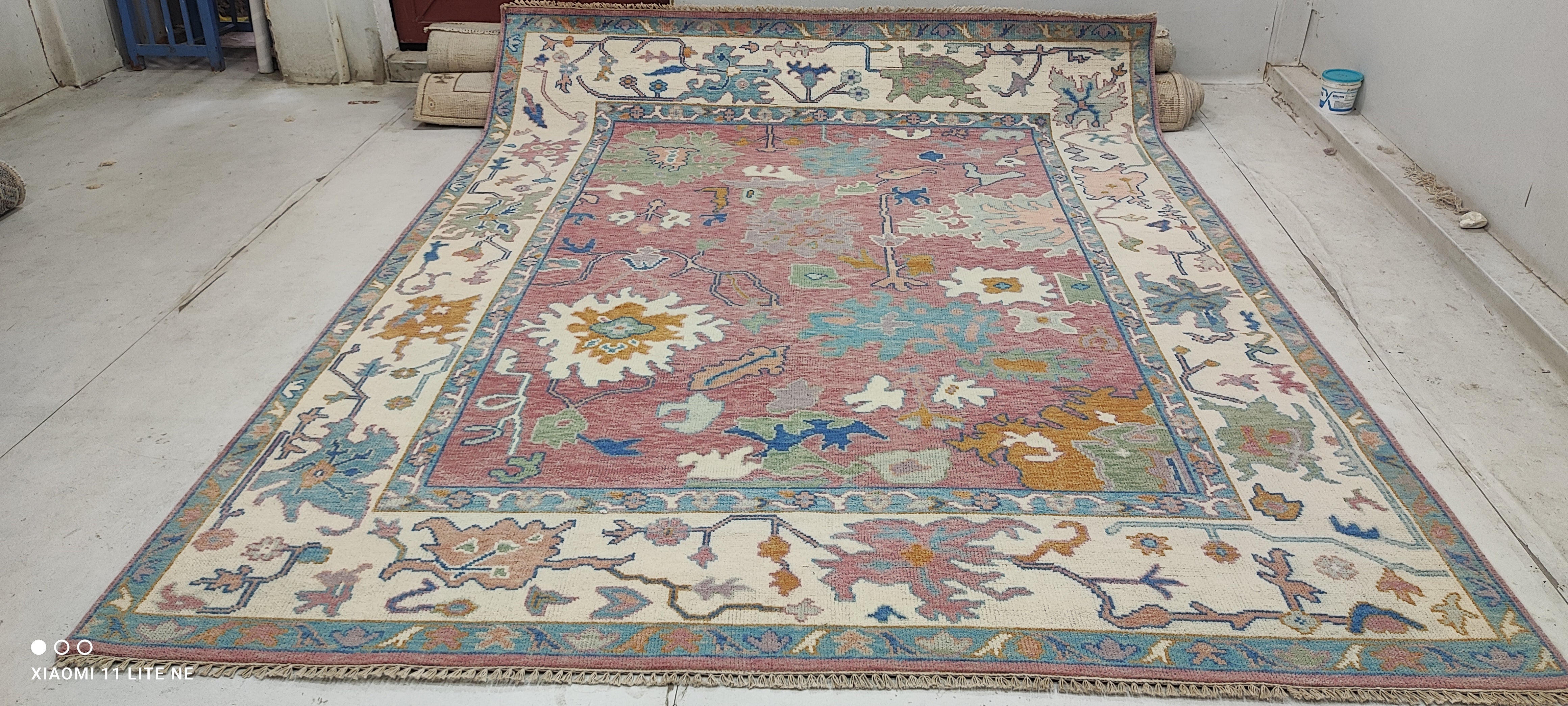 Alabama Barker 8x10 Pink Hand-Knotted Oushak Rug