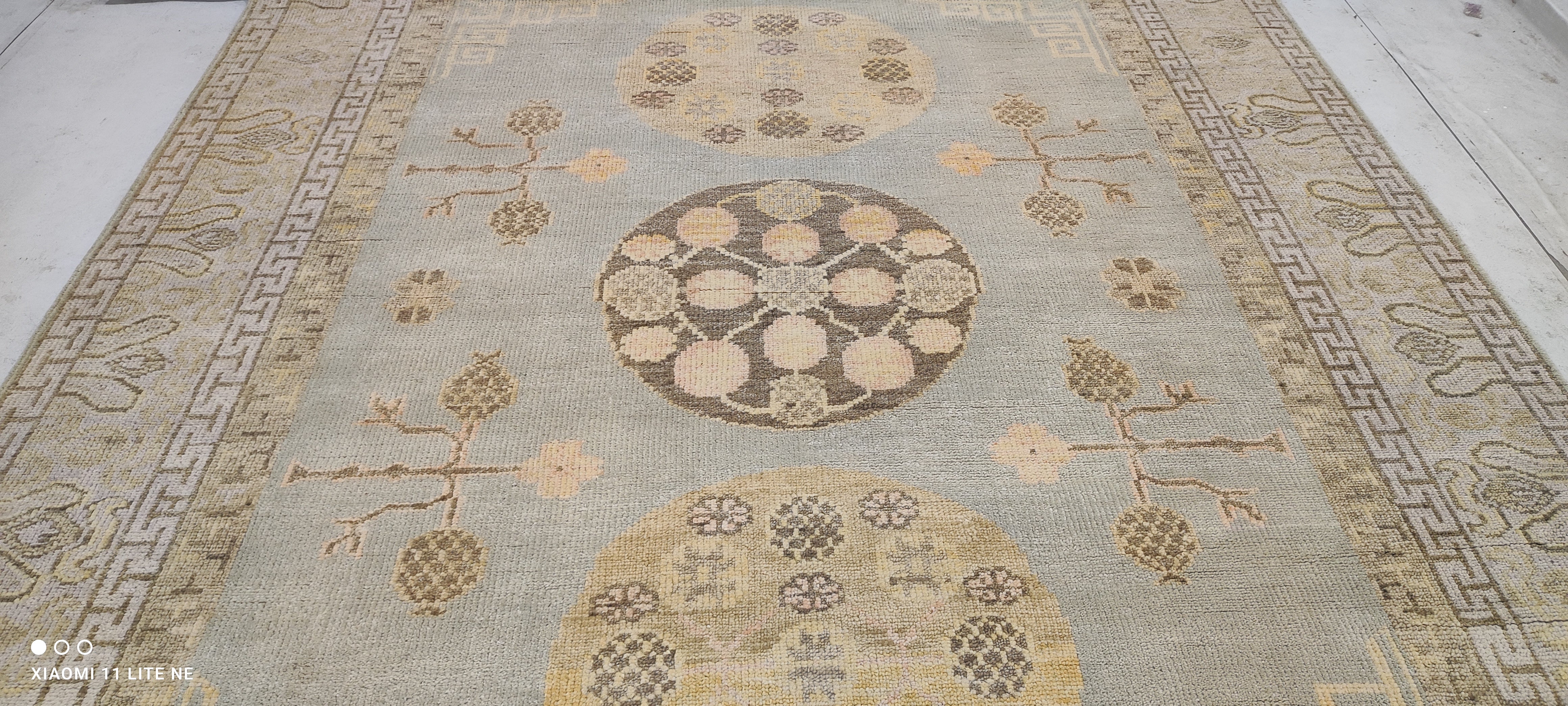 Madeleine Martin 8x10 Light Blue Hand-Knotted Oushak Rug