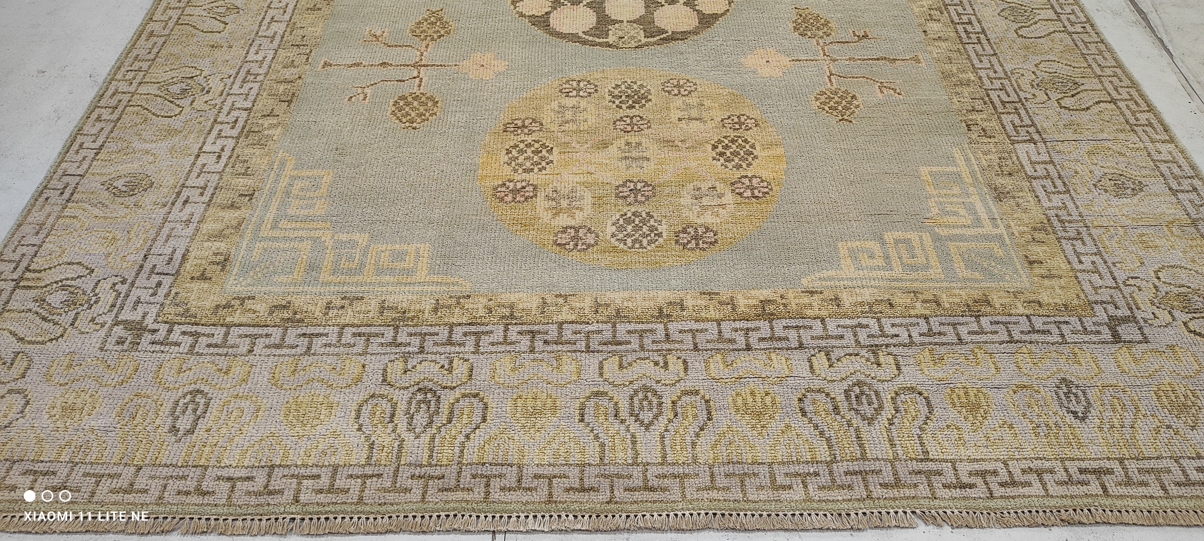 Madeleine Martin 8x10 Light Blue Hand-Knotted Oushak Rug