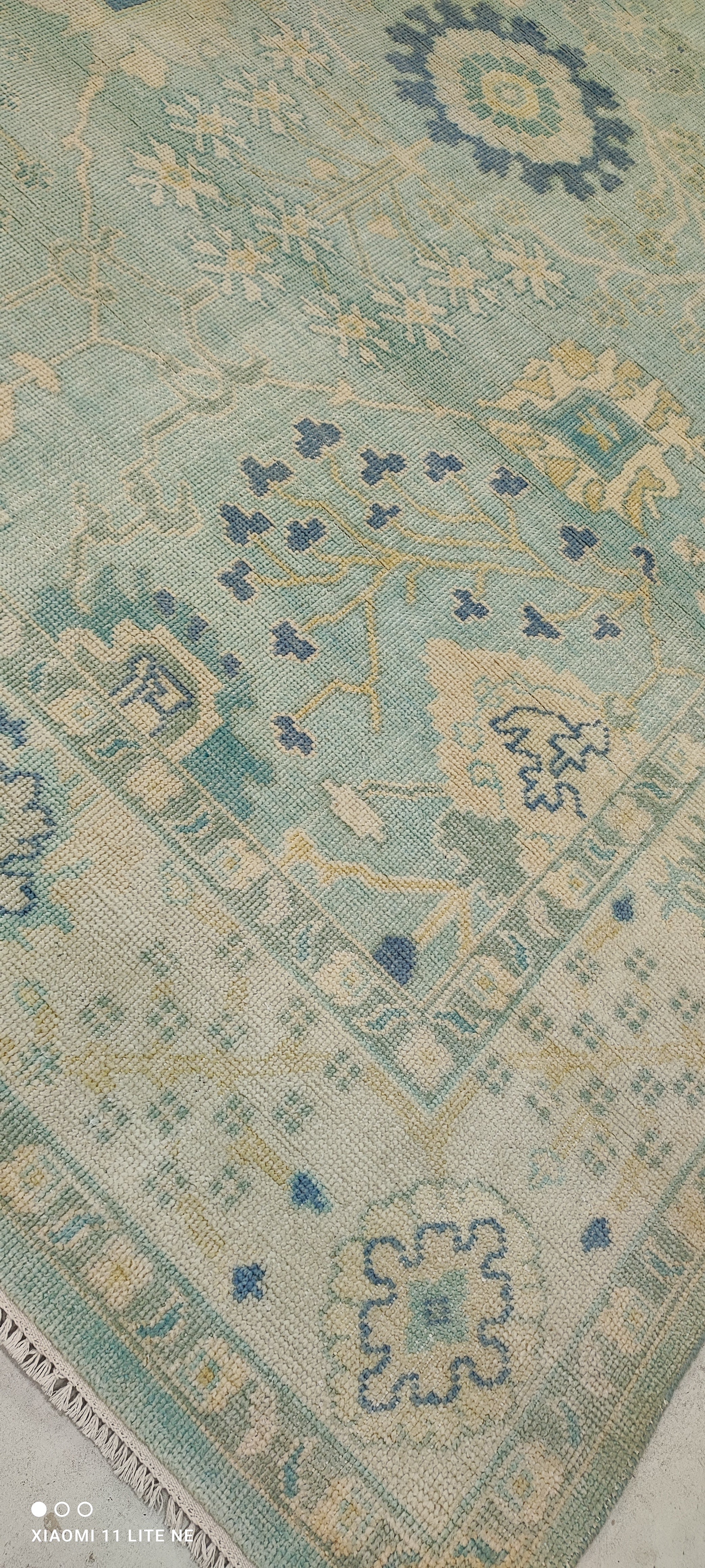 Annie Golden 8x10 Light Blue Hand-Knotted Oushak Rug