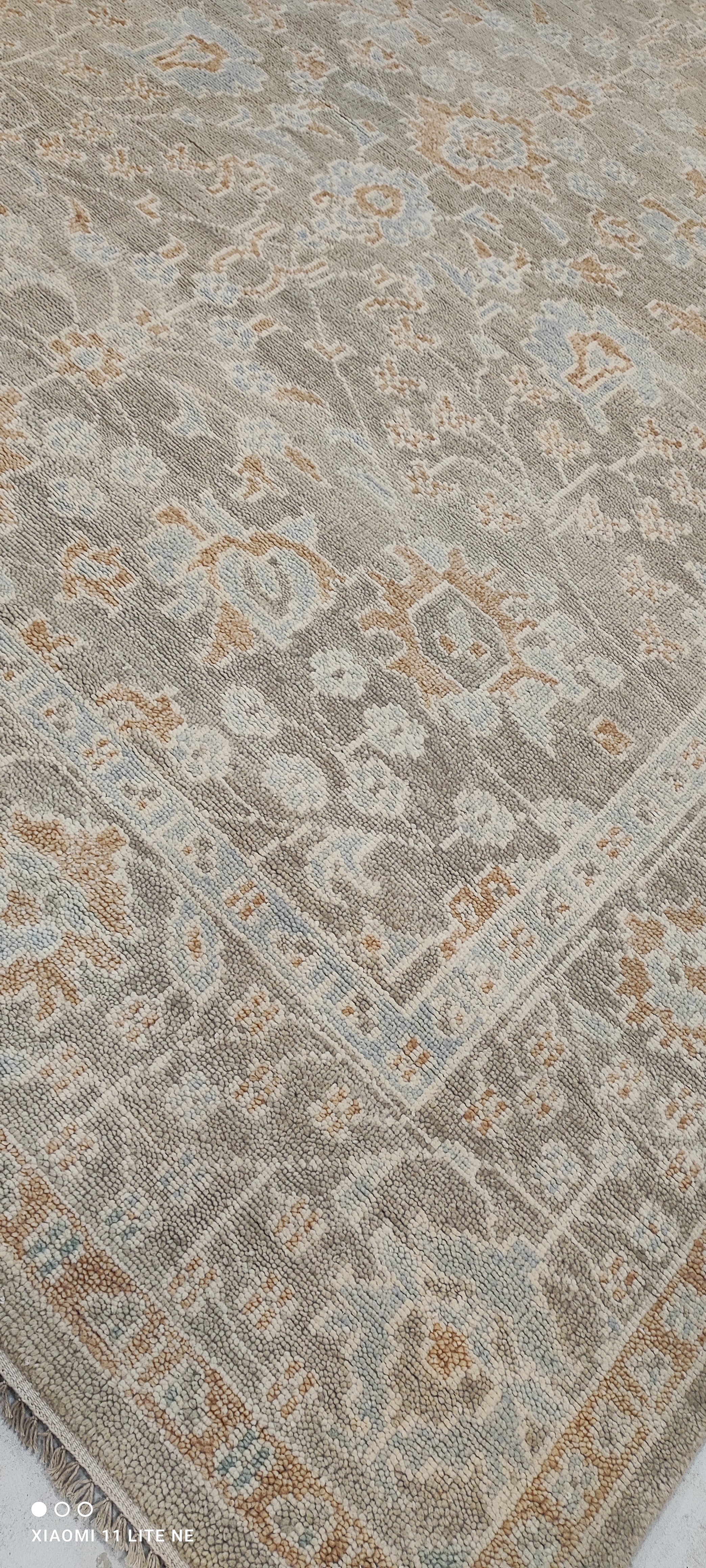 Barbara Miluski 8x10 Light Brown Hand-Knotted Oushak Rug