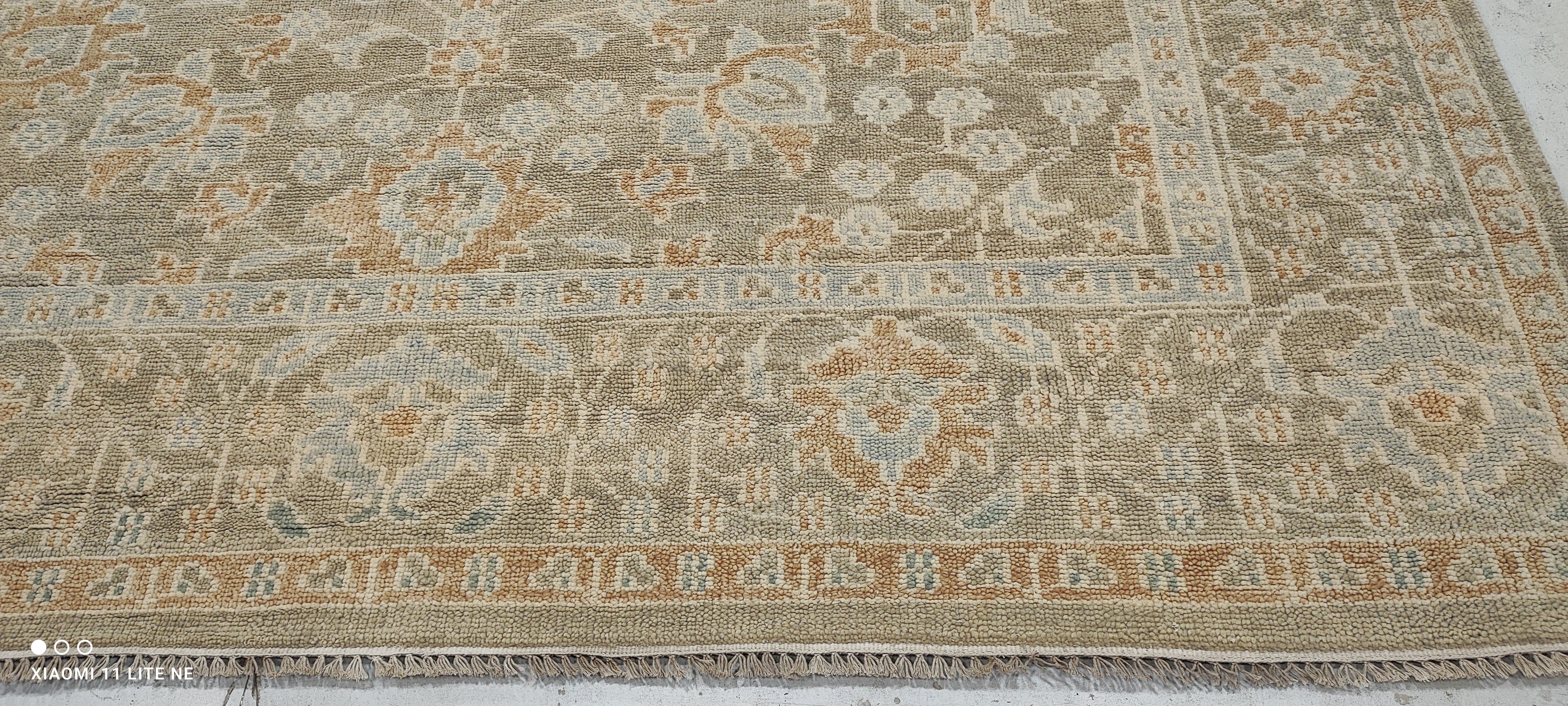 Barbara Miluski 8x10 Light Brown Hand-Knotted Oushak Rug