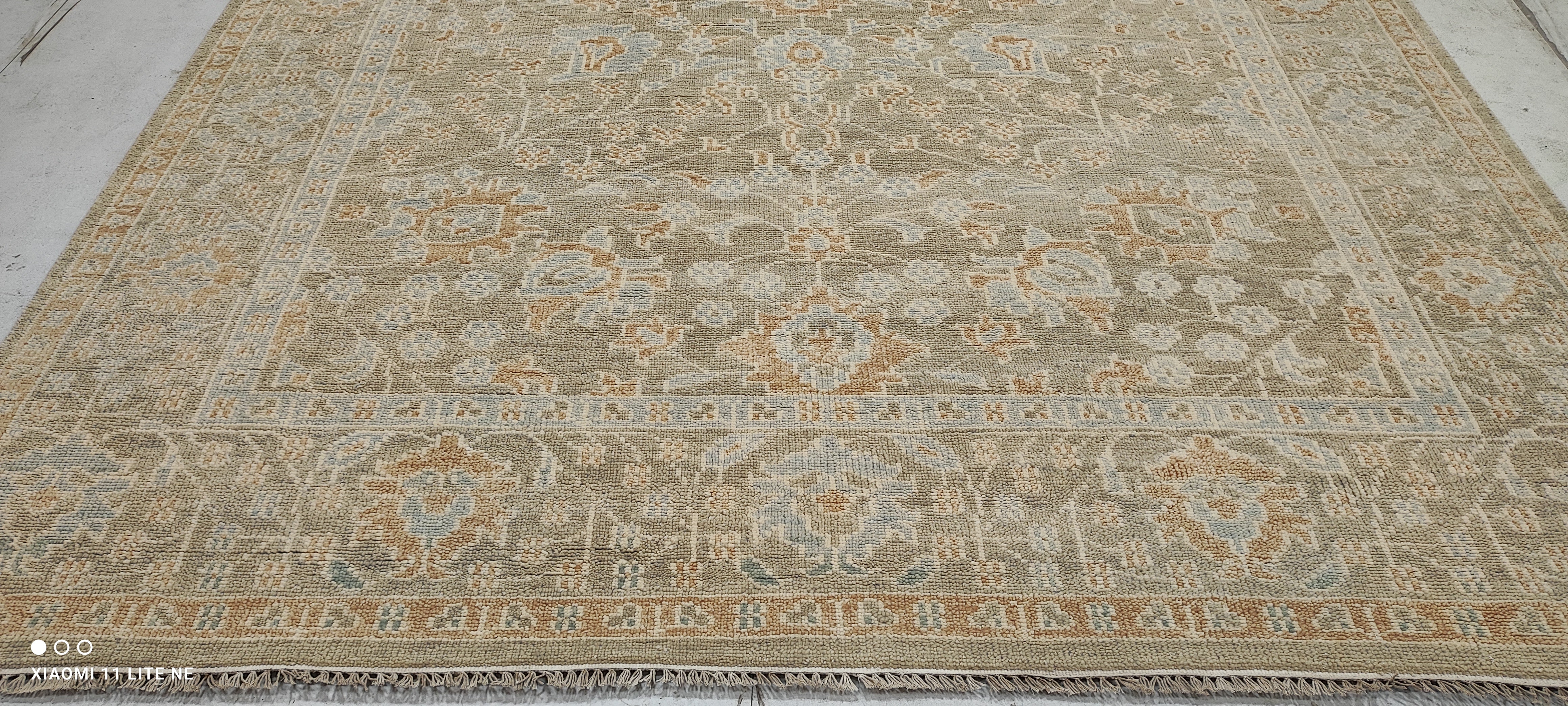 Barbara Miluski 8x10 Light Brown Hand-Knotted Oushak Rug