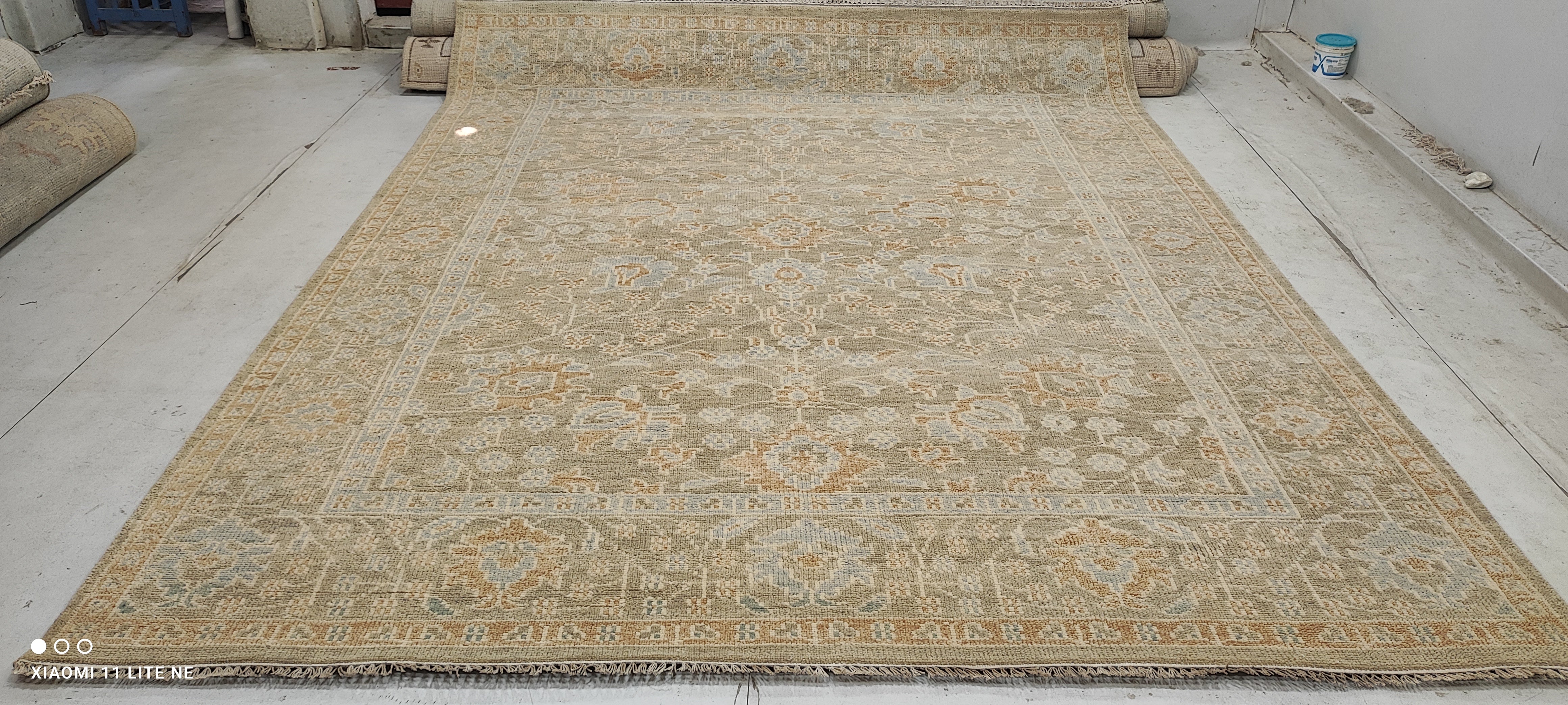 Barbara Miluski 8x10 Light Brown Hand-Knotted Oushak Rug