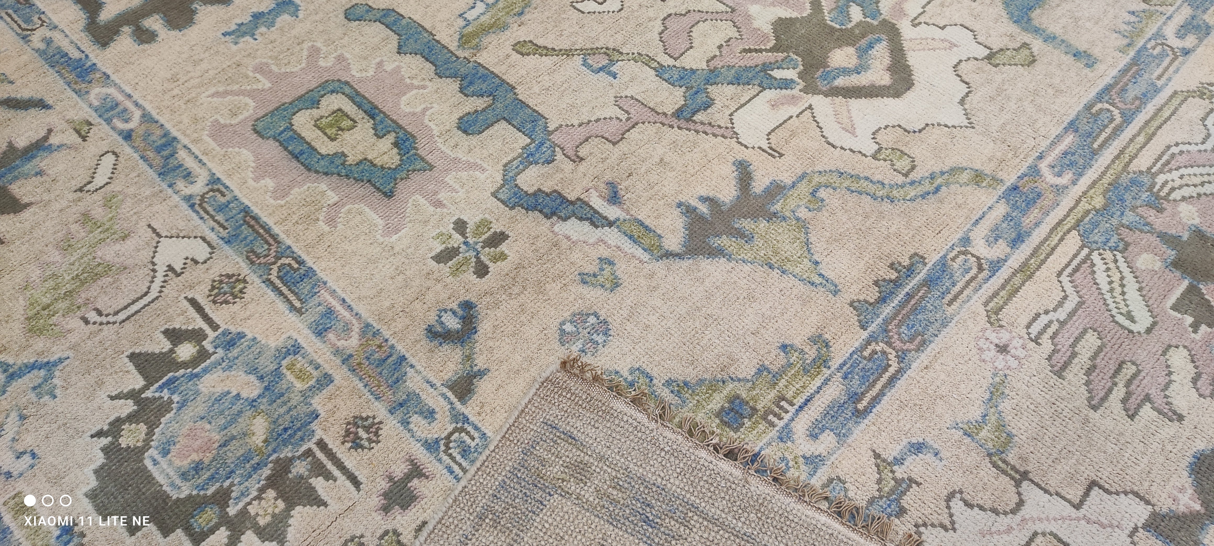 Megan McGinnis 8x10 Cream Hand-Knotted Oushak Rug