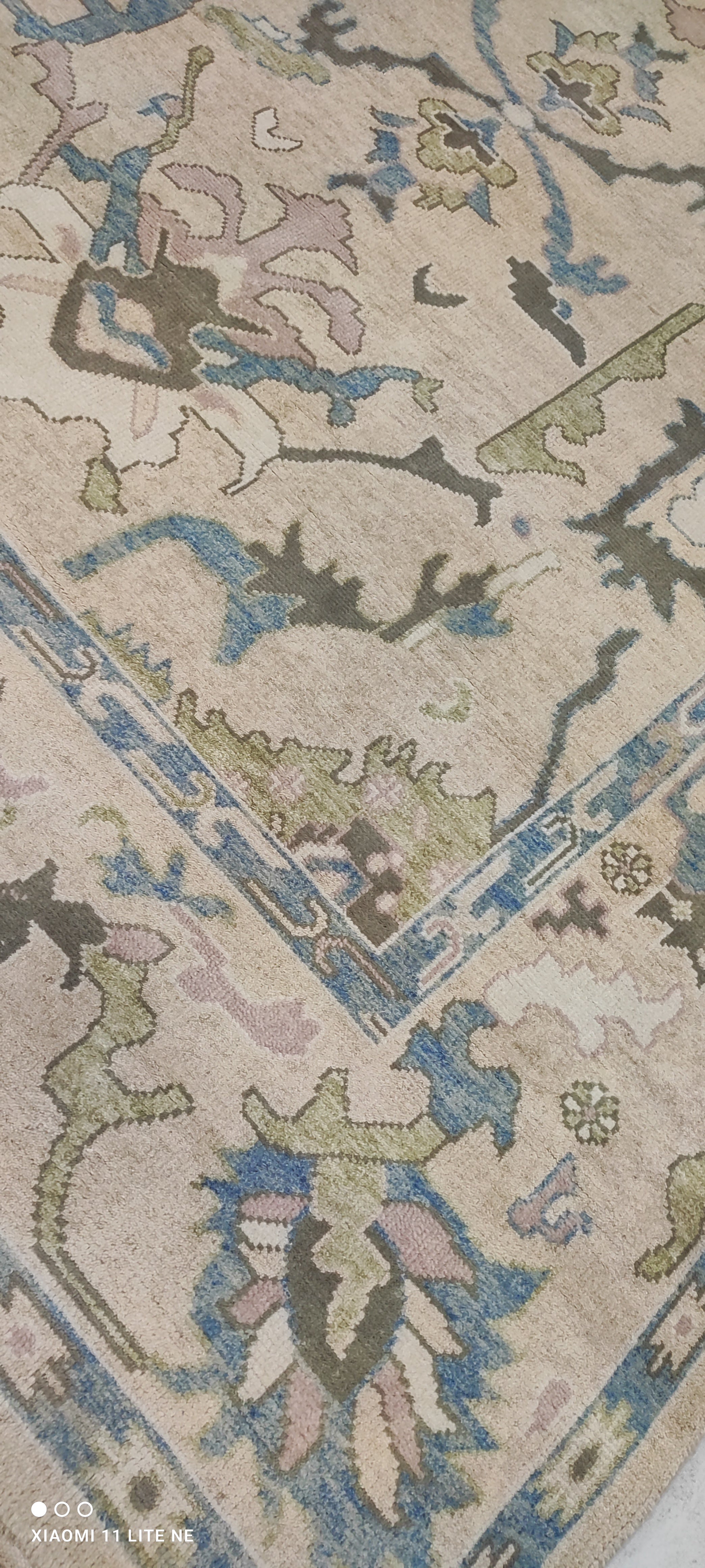 Megan McGinnis 8x10 Cream Hand-Knotted Oushak Rug