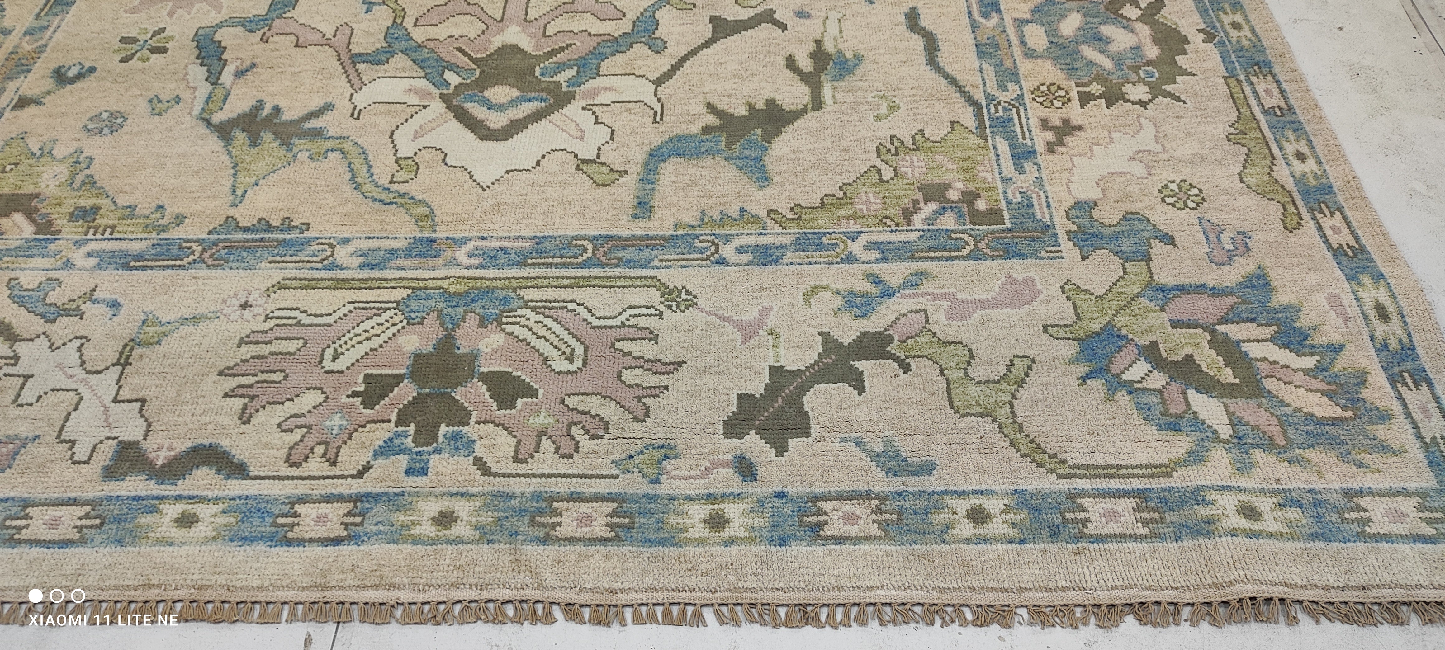 Megan McGinnis 8x10 Cream Hand-Knotted Oushak Rug