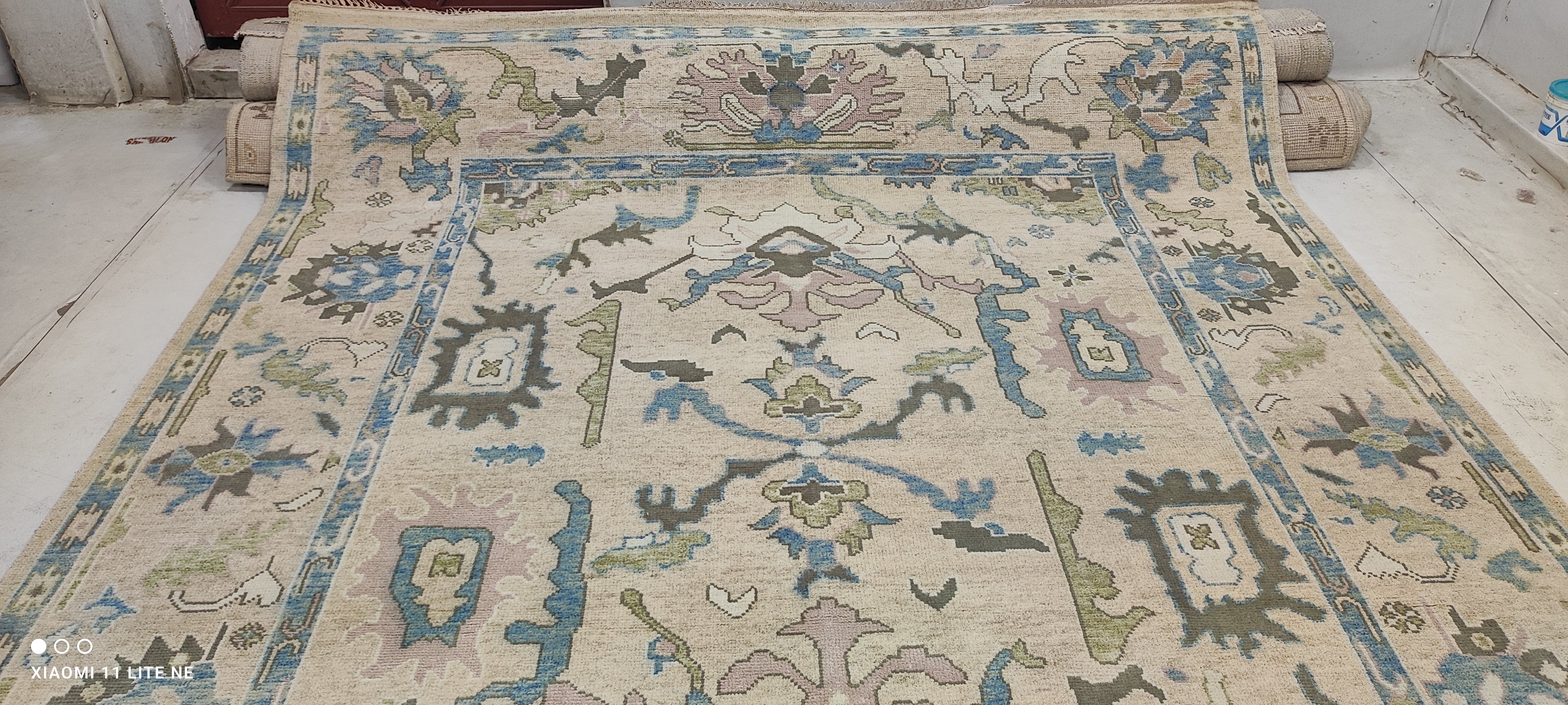 Megan McGinnis 8x10 Cream Hand-Knotted Oushak Rug