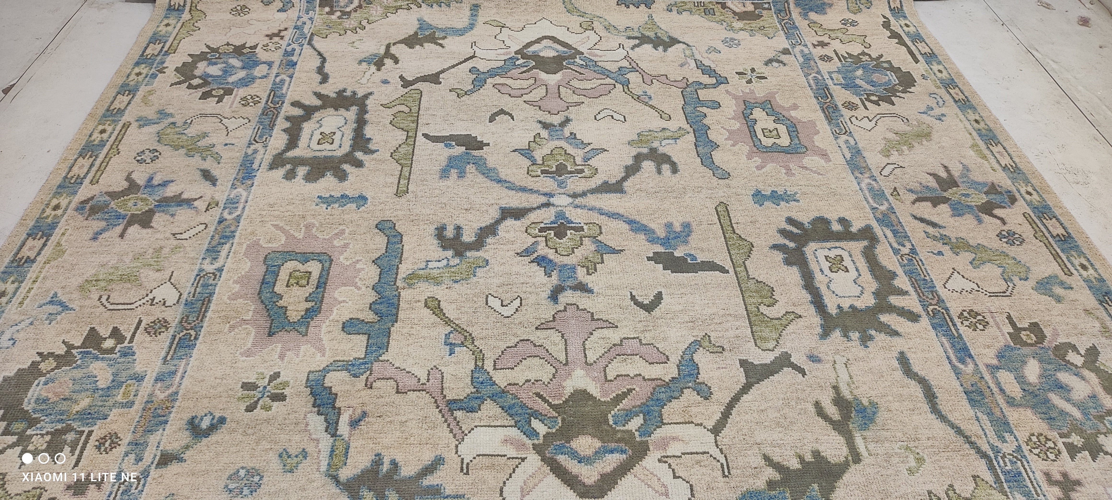 Megan McGinnis 8x10 Cream Hand-Knotted Oushak Rug