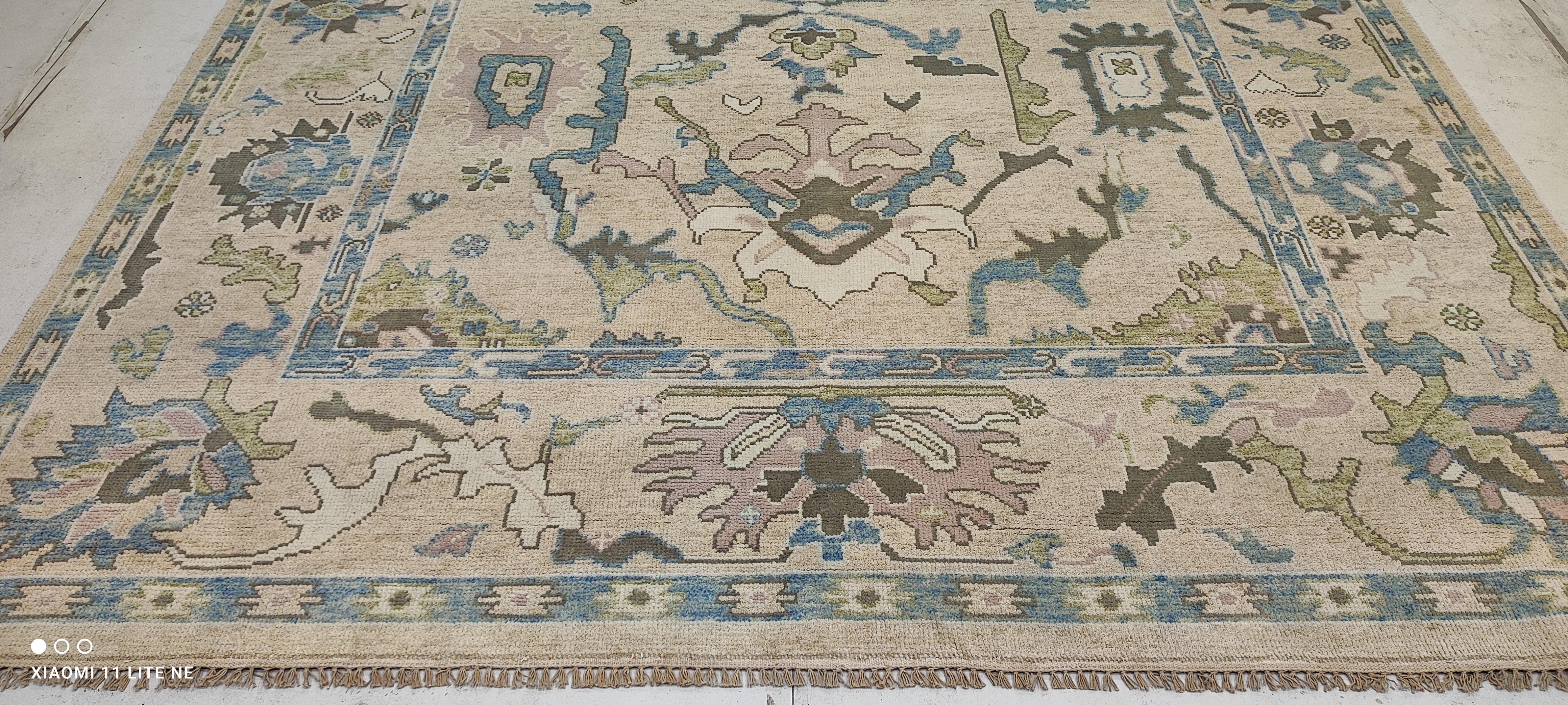 Megan McGinnis 8x10 Cream Hand-Knotted Oushak Rug