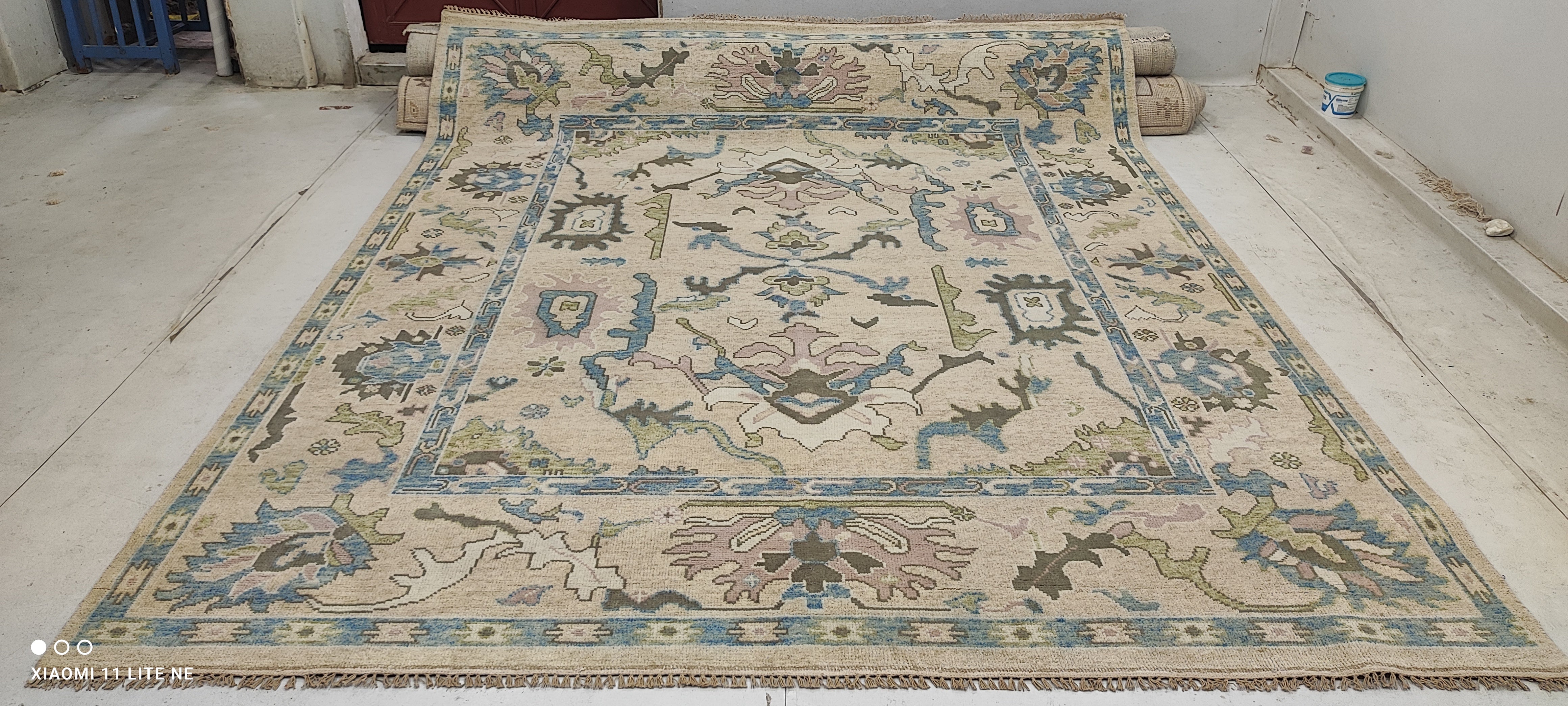 Megan McGinnis 8x10 Cream Hand-Knotted Oushak Rug