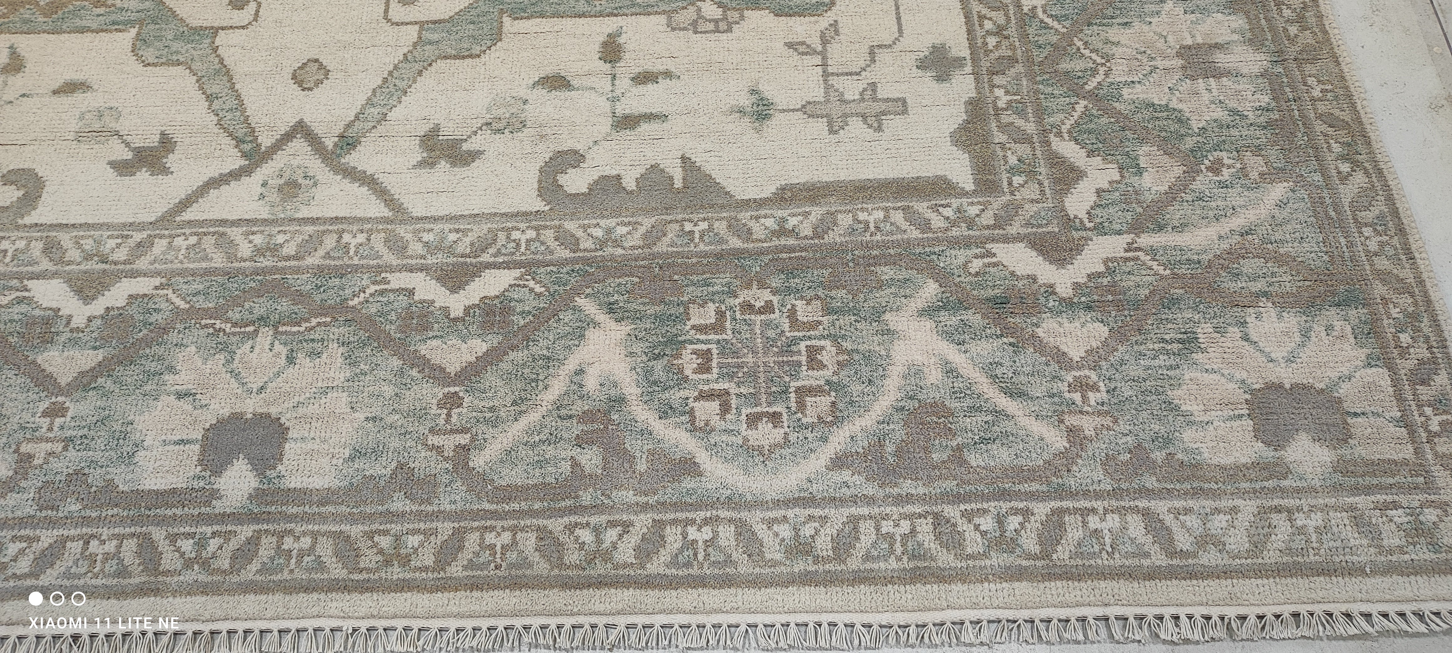 Julie Klausner 8x10 Silver Hand-Knotted Oushak Rug