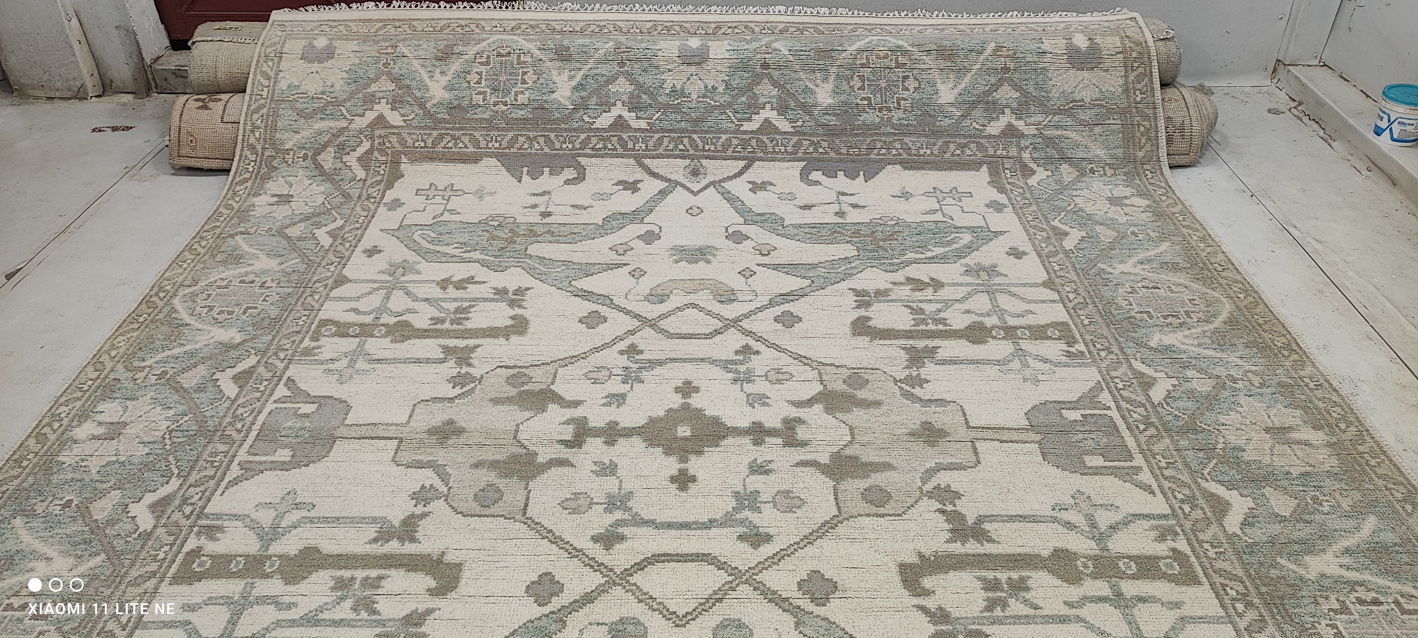 Julie Klausner 8x10 Silver Hand-Knotted Oushak Rug