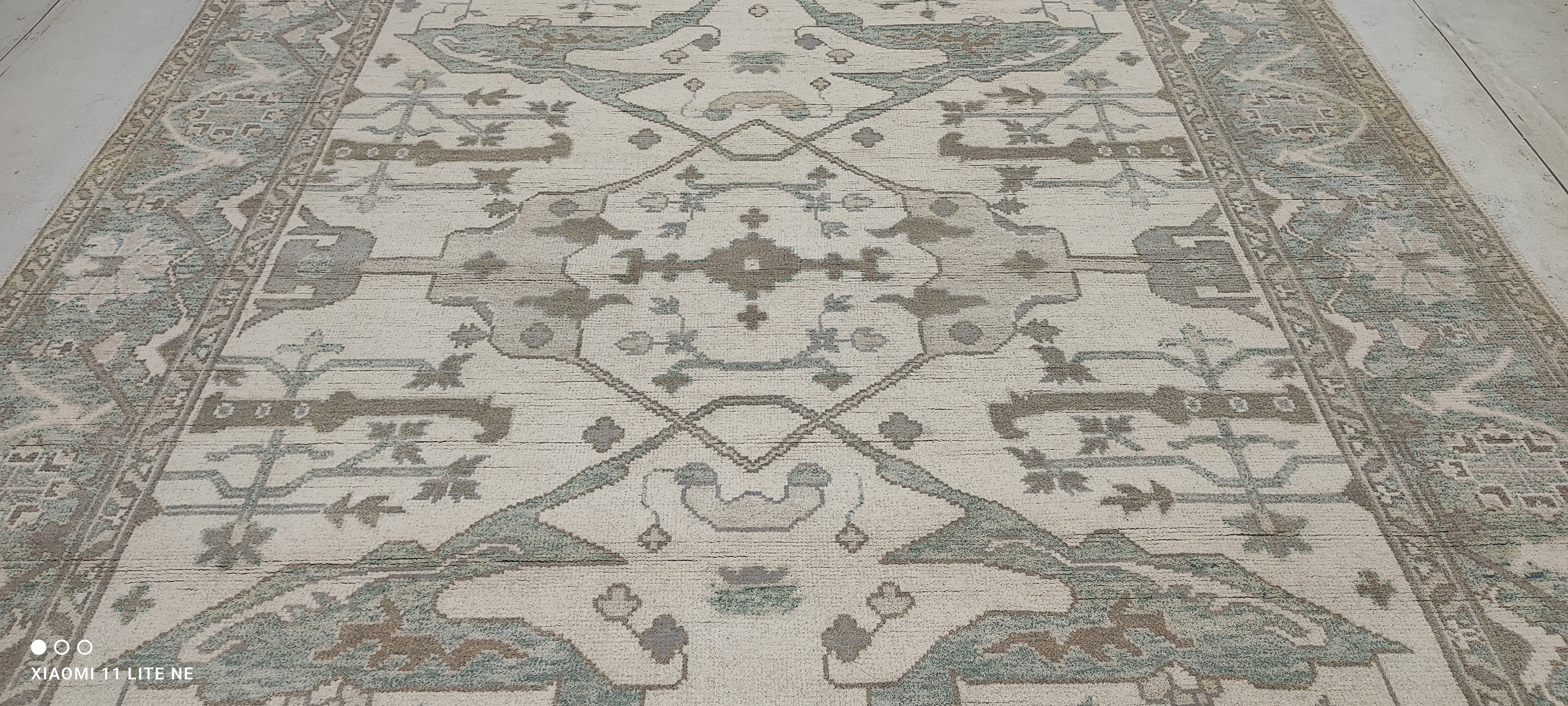 Julie Klausner 8x10 Silver Hand-Knotted Oushak Rug