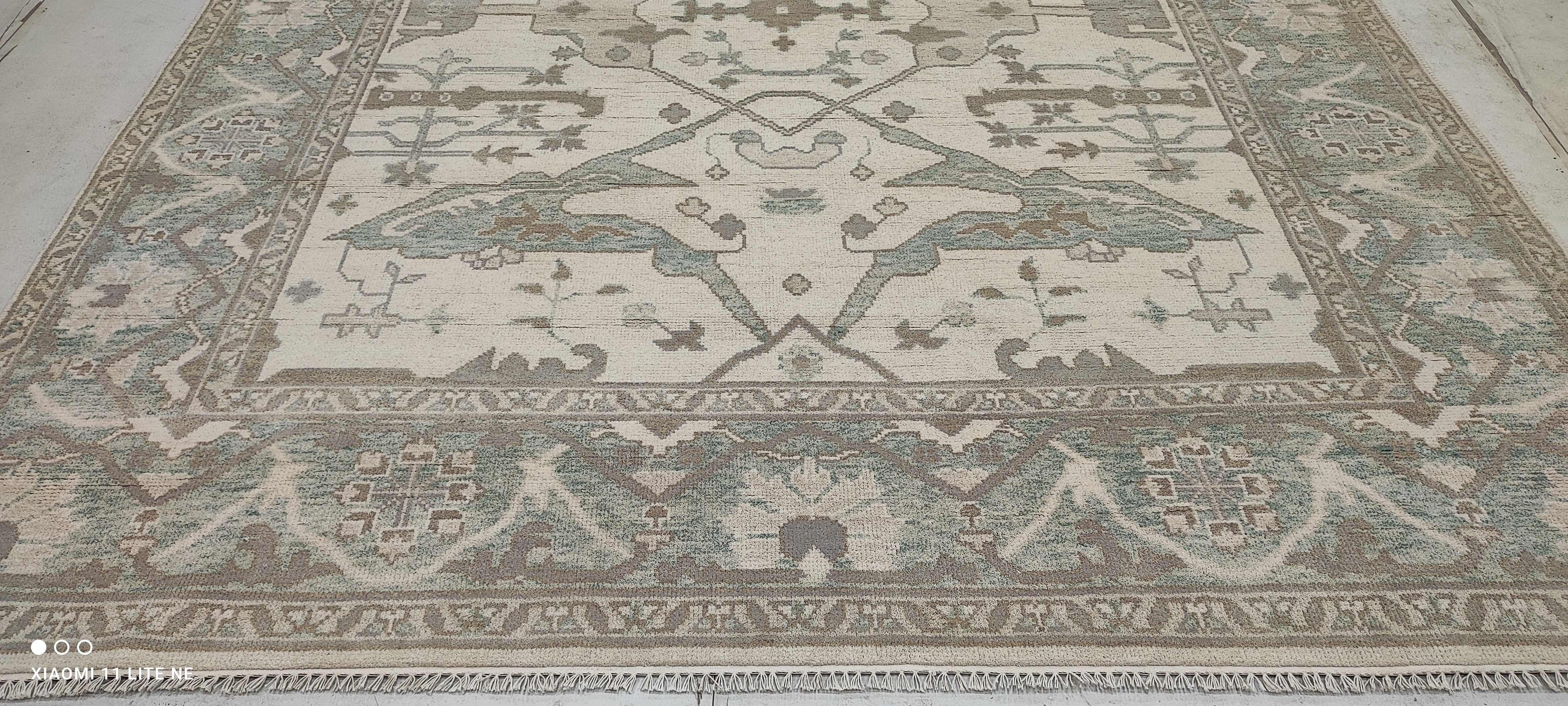 Julie Klausner 8x10 Silver Hand-Knotted Oushak Rug