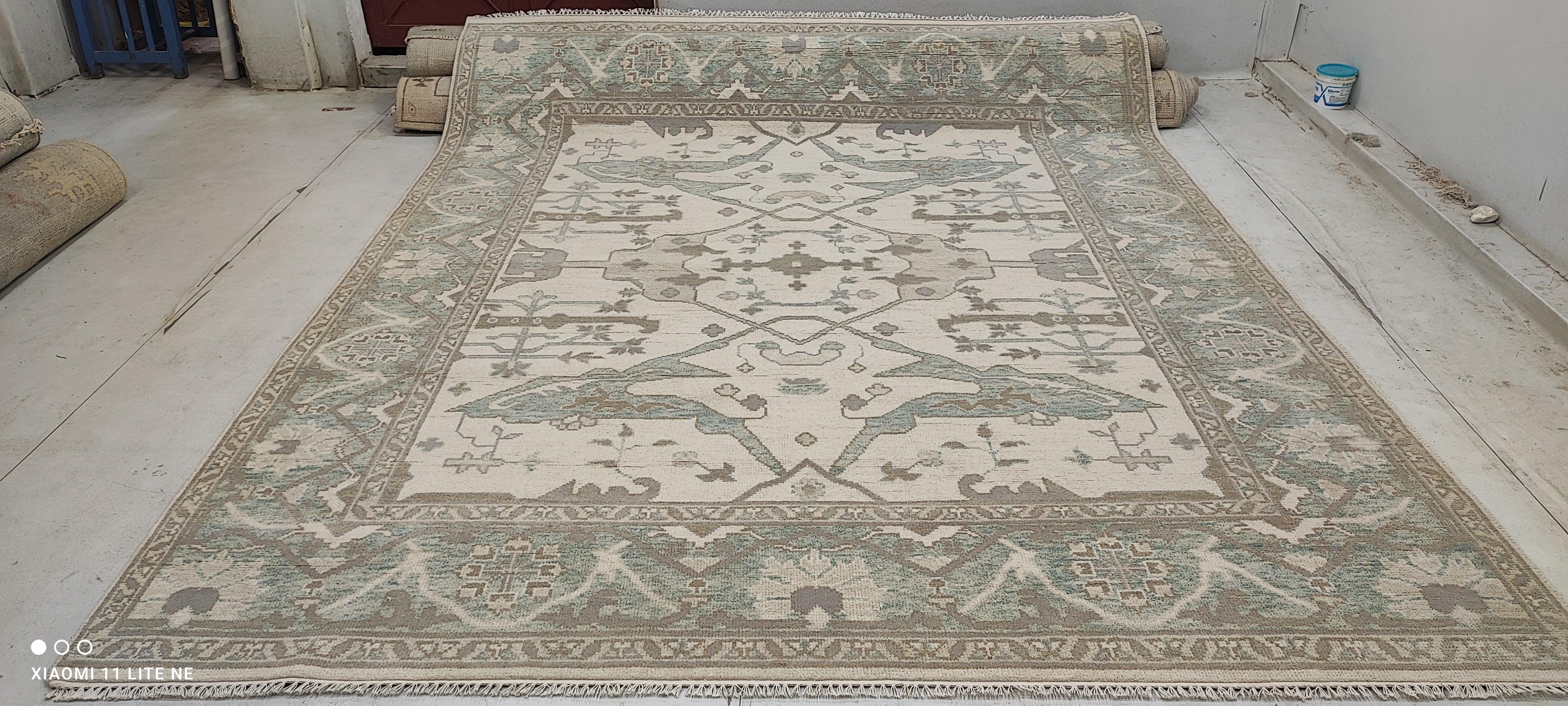 Julie Klausner 8x10 Silver Hand-Knotted Oushak Rug