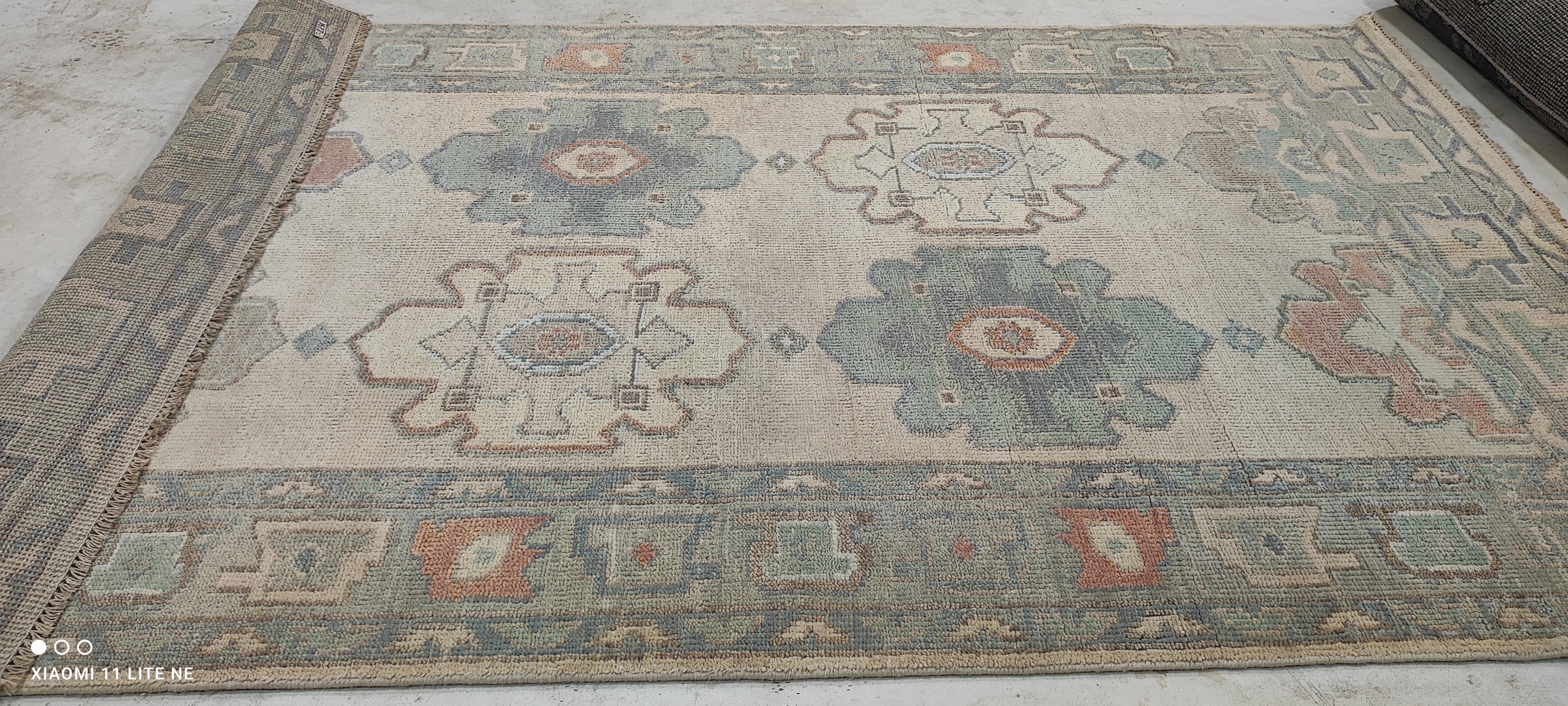 Miss Masel 5.9x9.3 Grey Hand-Knotted Oushak Rug