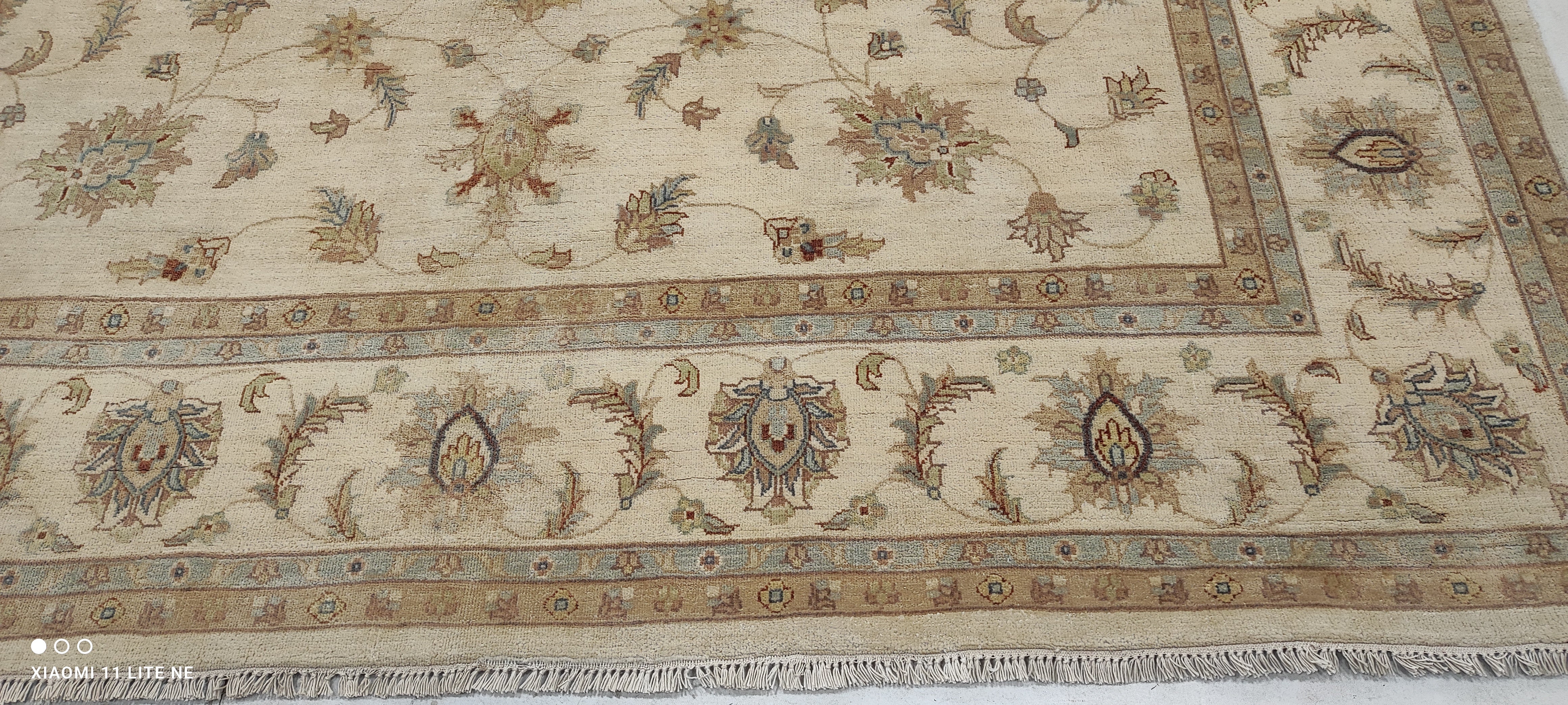 Kayli Carter 8x10 Beige Hand-Knotted Kashan Rug