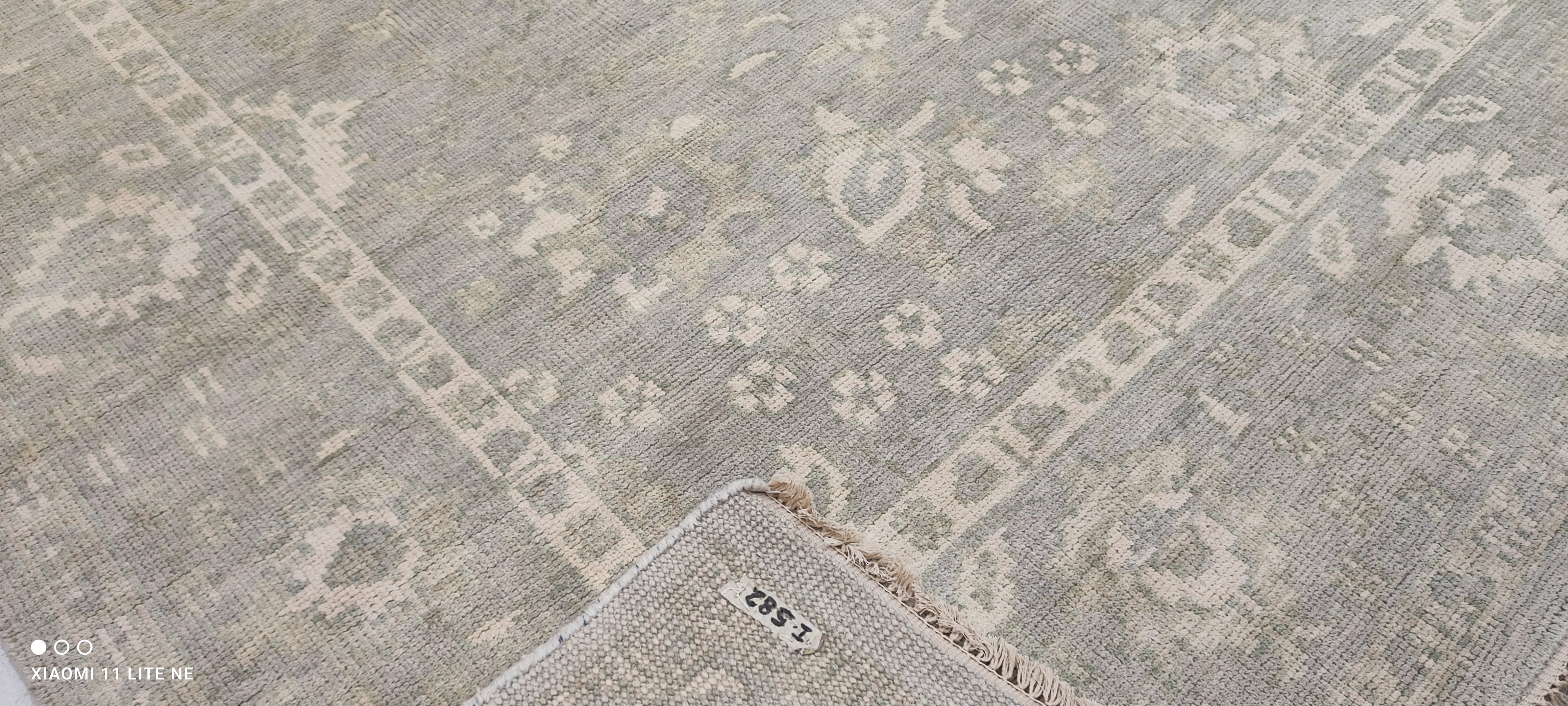 Gloria Bozeman 8x10 Grey Hand-Knotted Oushak Rug