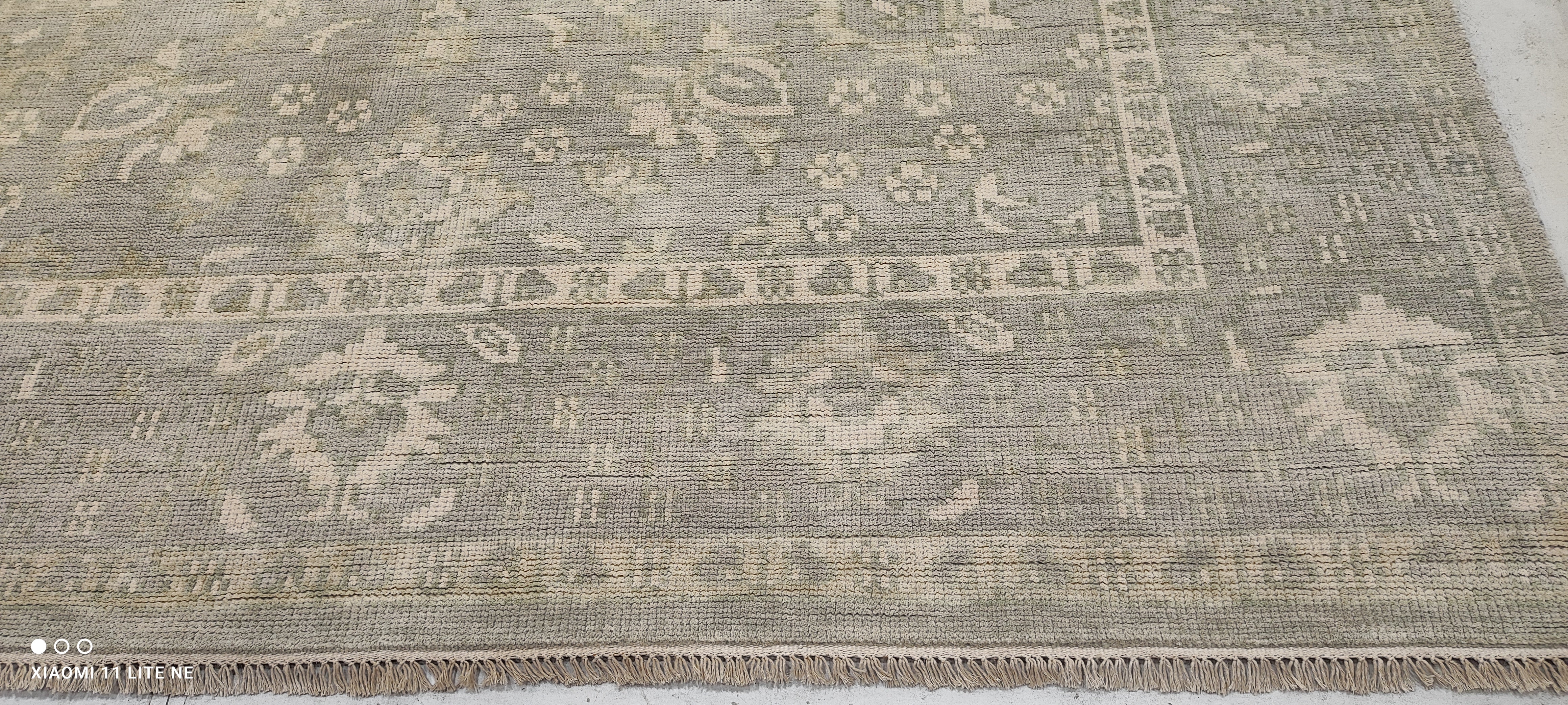 Gloria Bozeman 8x10 Grey Hand-Knotted Oushak Rug