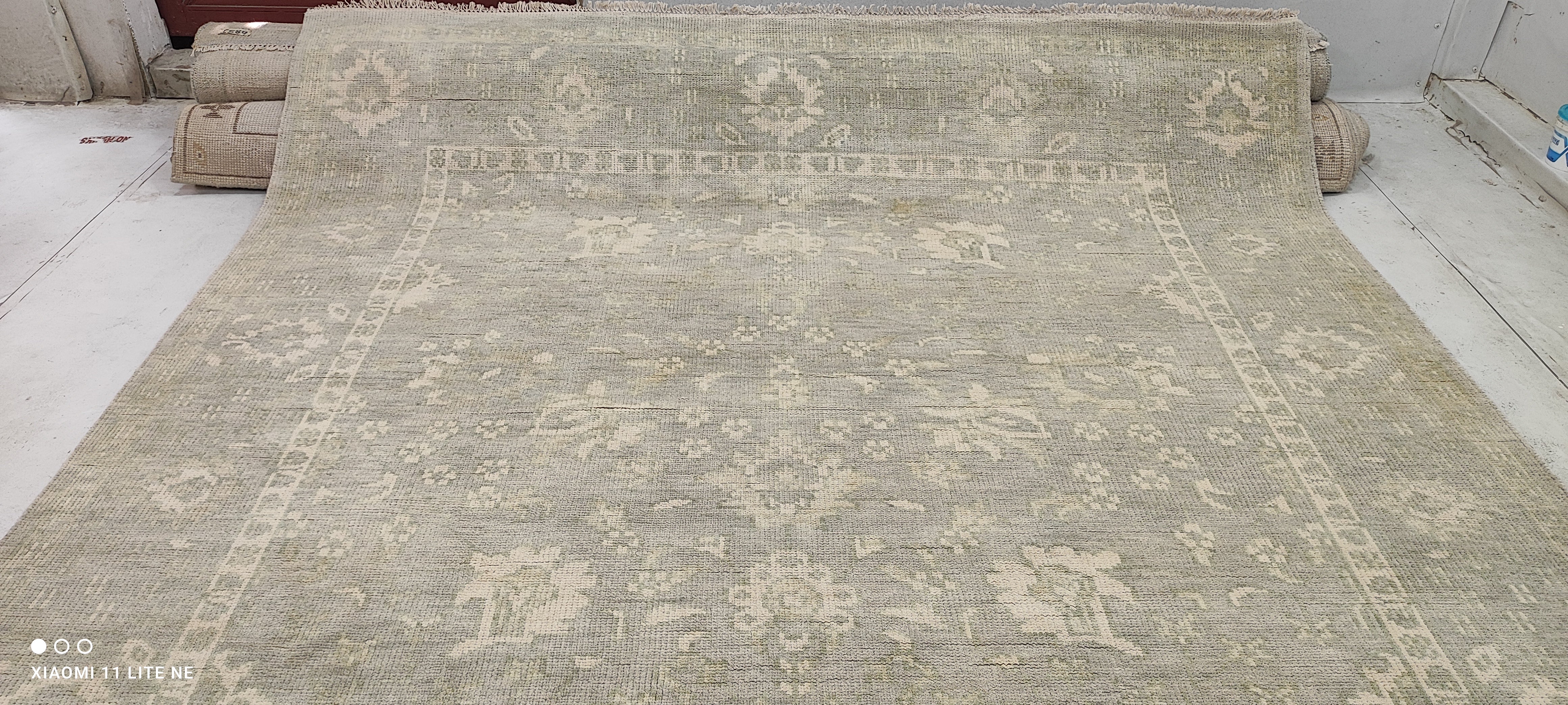 Gloria Bozeman 8x10 Grey Hand-Knotted Oushak Rug