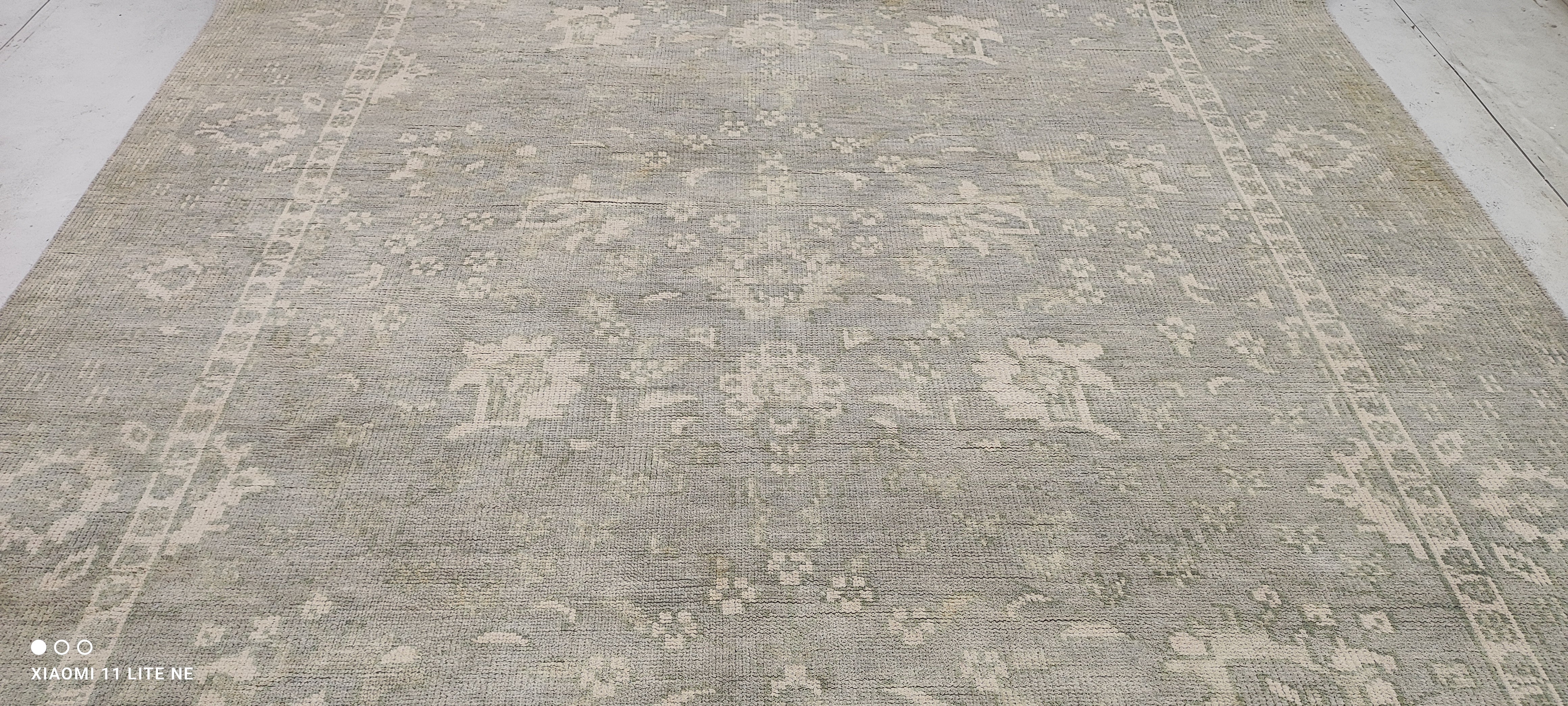 Gloria Bozeman 8x10 Grey Hand-Knotted Oushak Rug