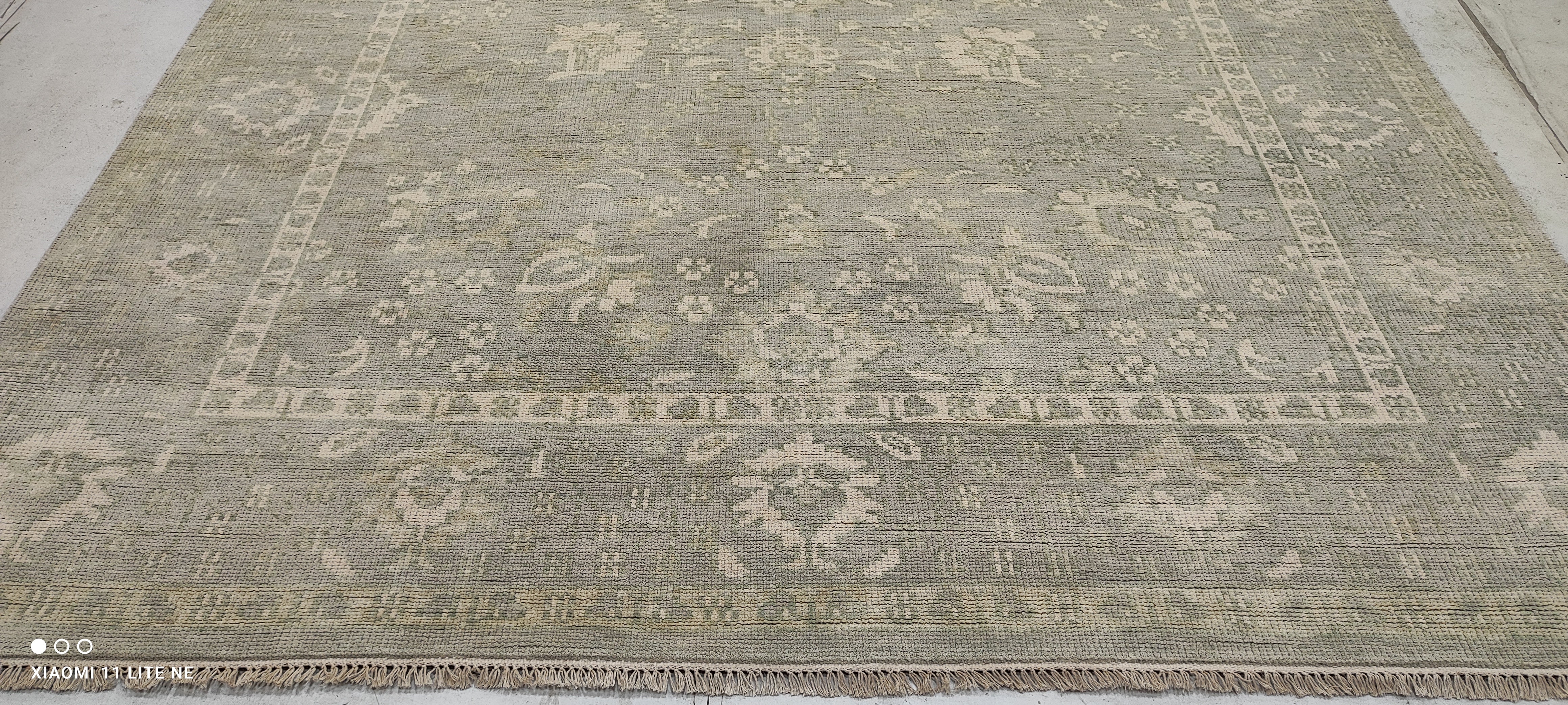 Gloria Bozeman 8x10 Grey Hand-Knotted Oushak Rug