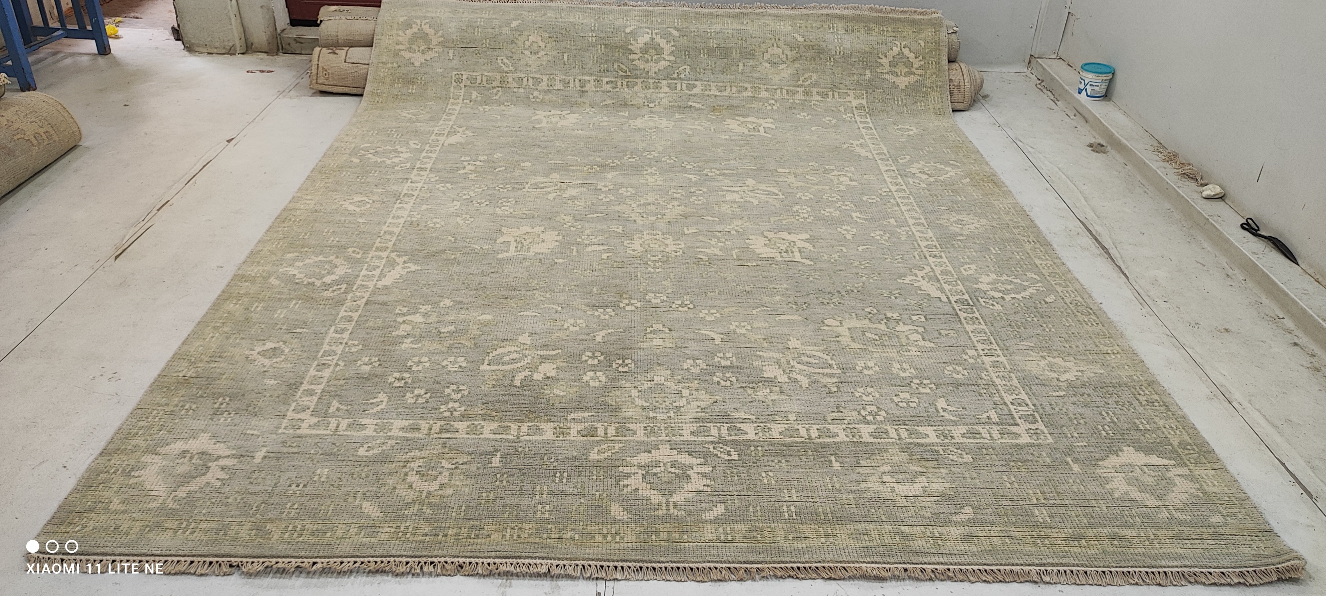 Gloria Bozeman 8x10 Grey Hand-Knotted Oushak Rug