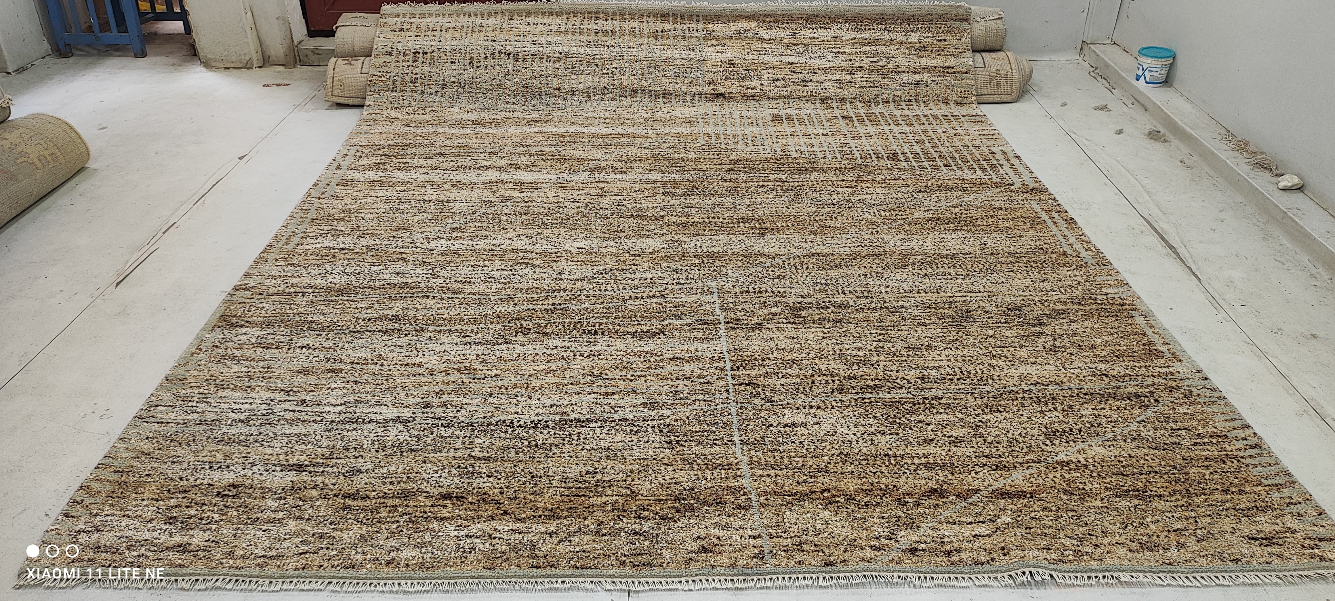 James Monroe Iglehart 8x10 Cream Hand-Knotted Moroccan Style Rug
