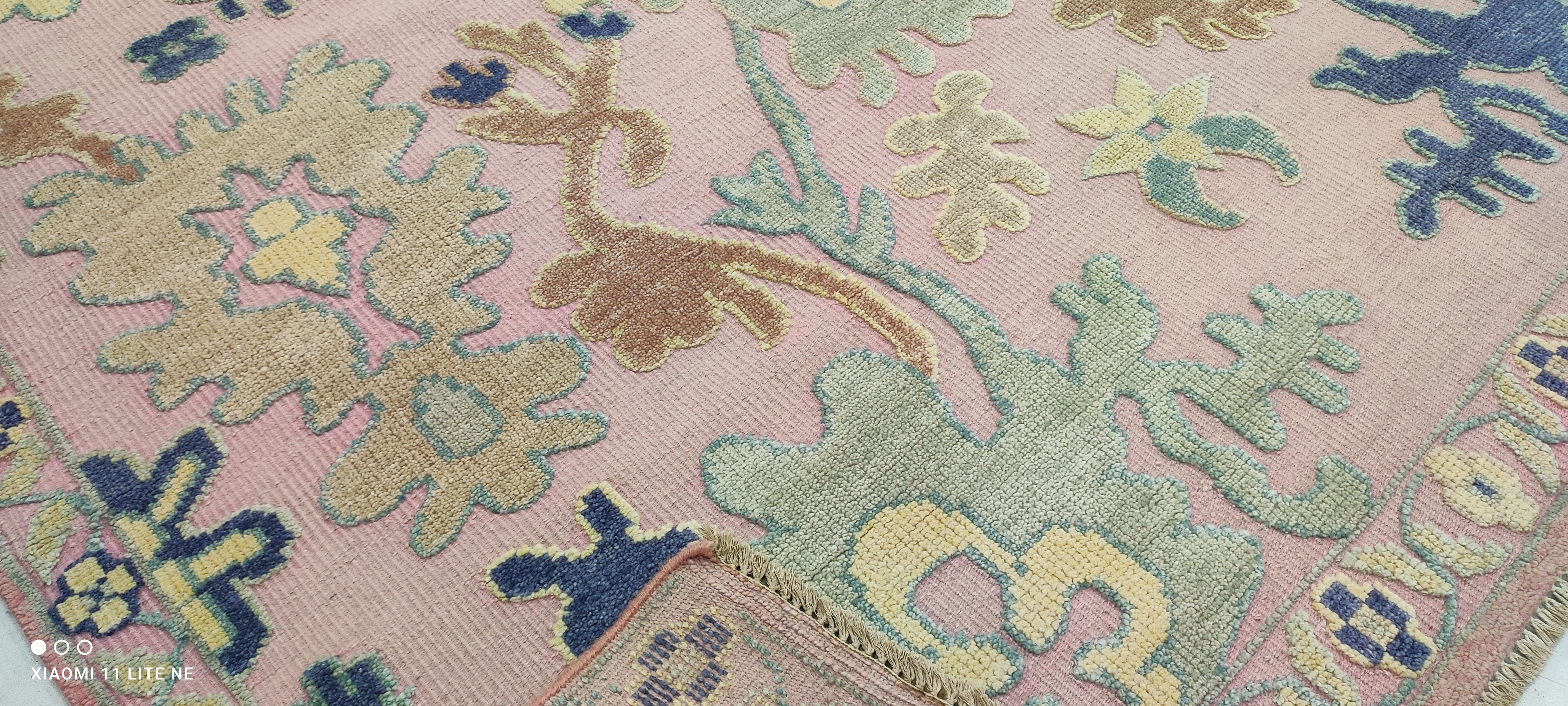 Jill Abramovitz 8x10 Light Pink Hand-Knotted Oushak Rug