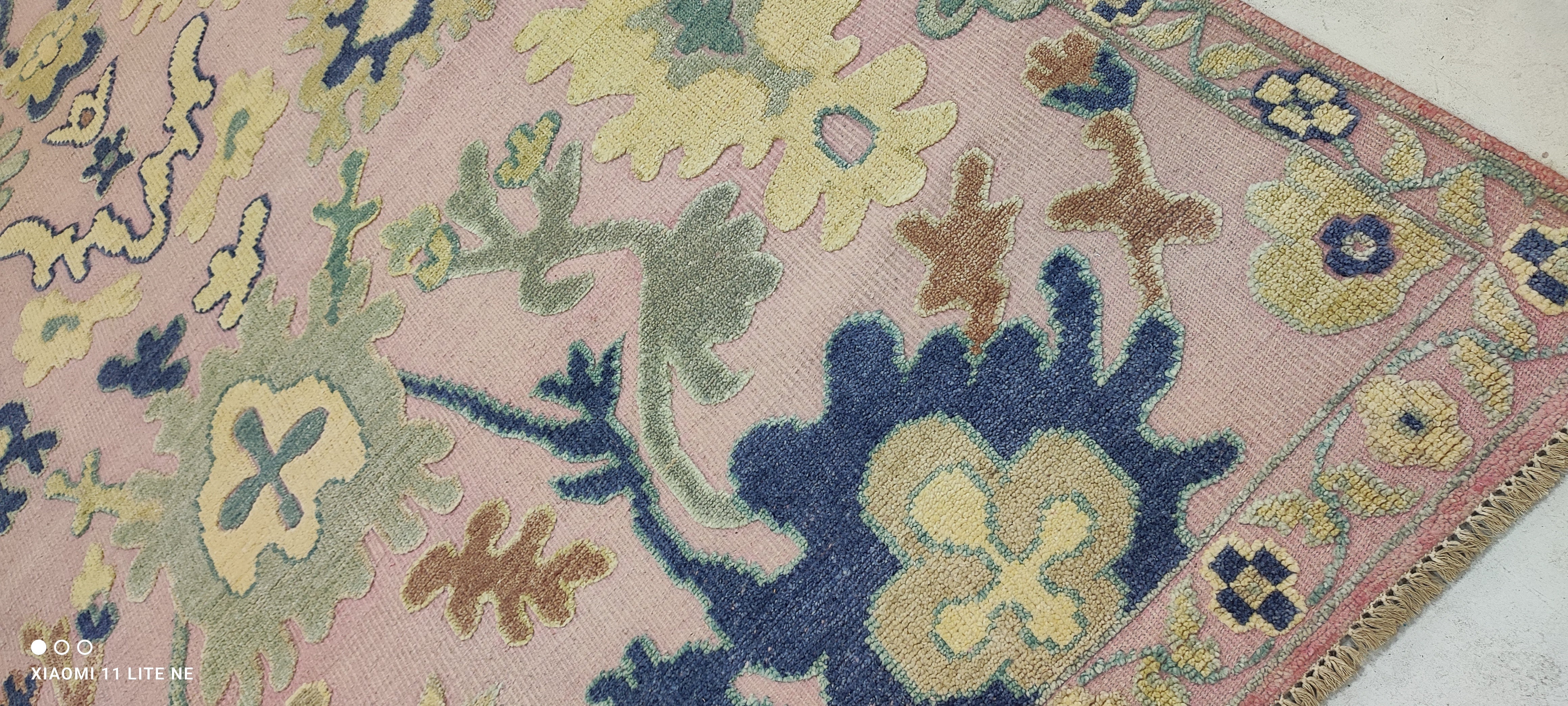 Jill Abramovitz 8x10 Light Pink Hand-Knotted Oushak Rug