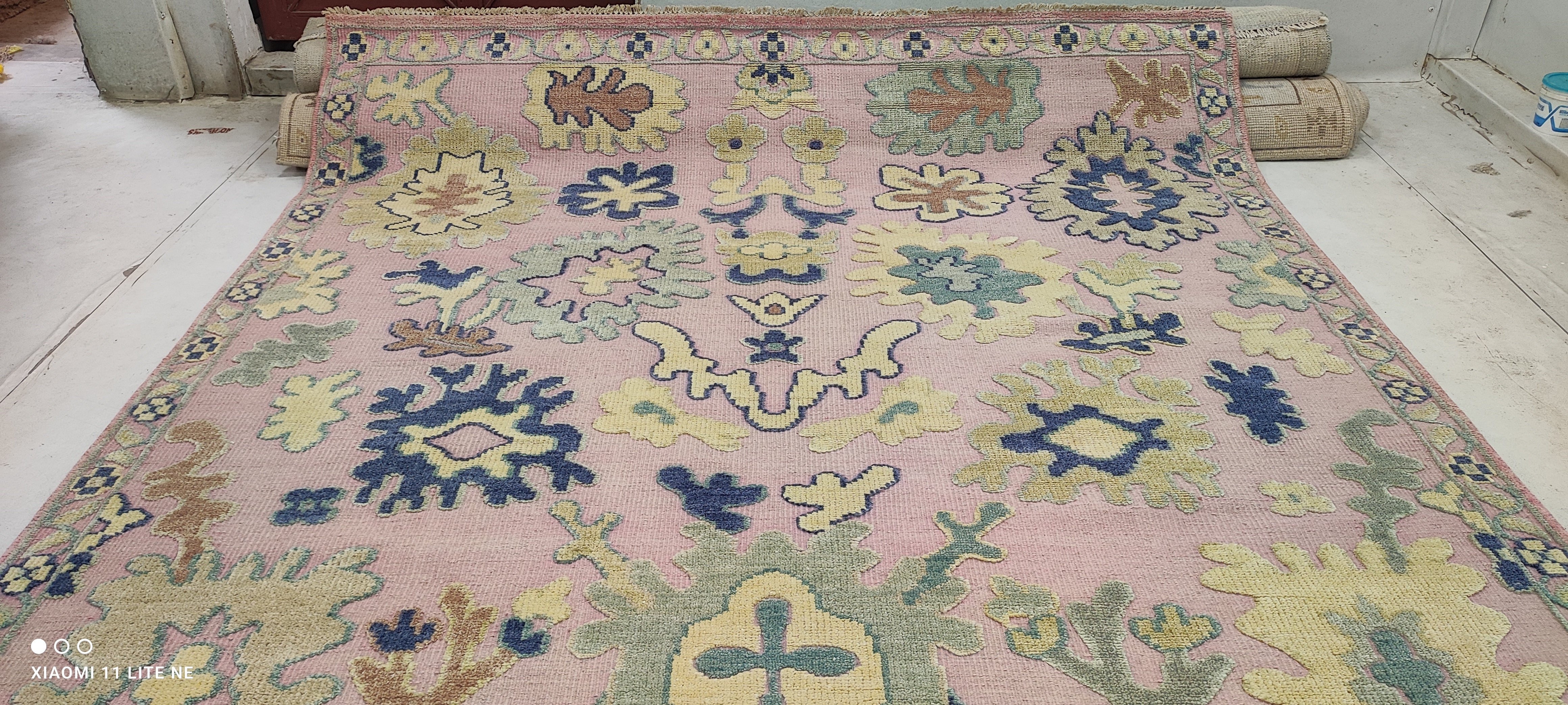 Jill Abramovitz 8x10 Light Pink Hand-Knotted Oushak Rug