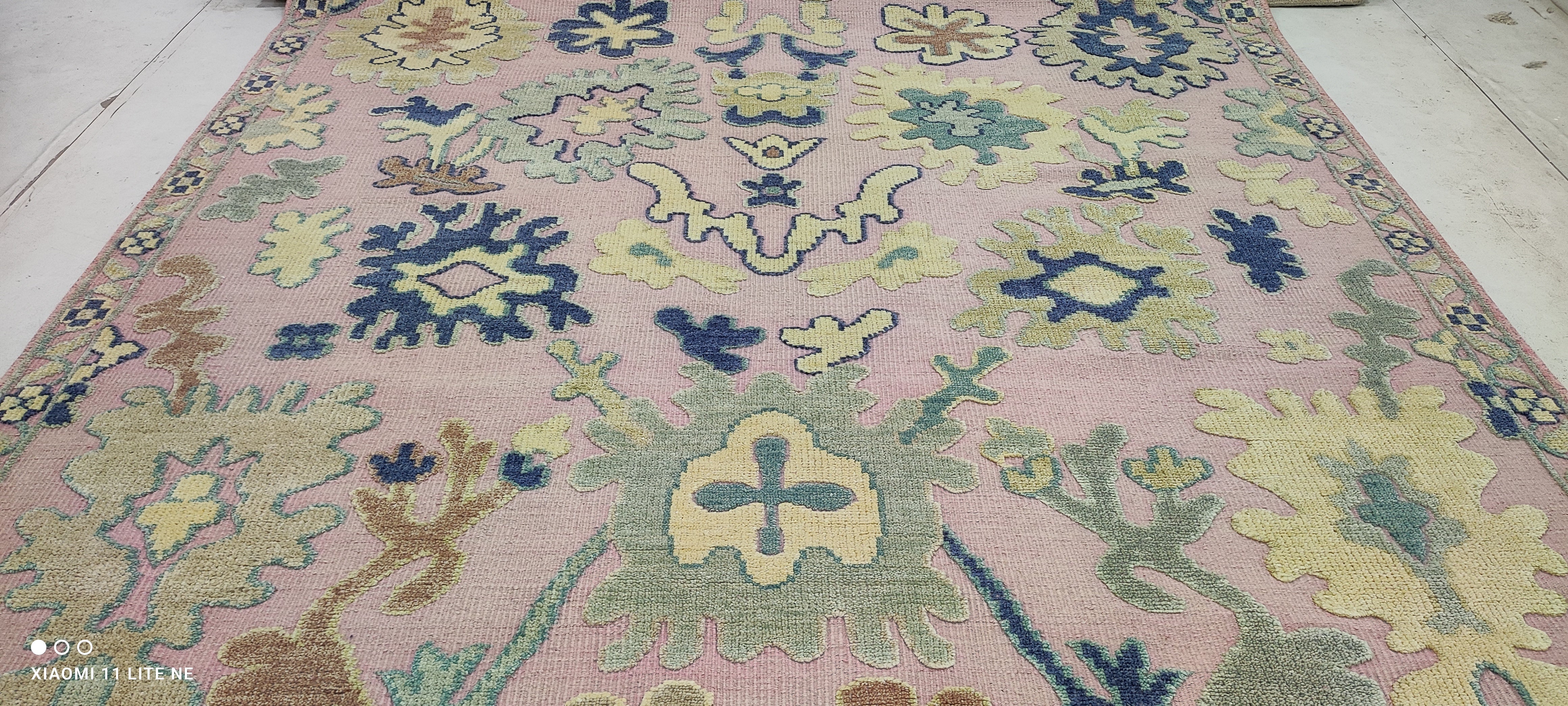 Jill Abramovitz 8x10 Light Pink Hand-Knotted Oushak Rug