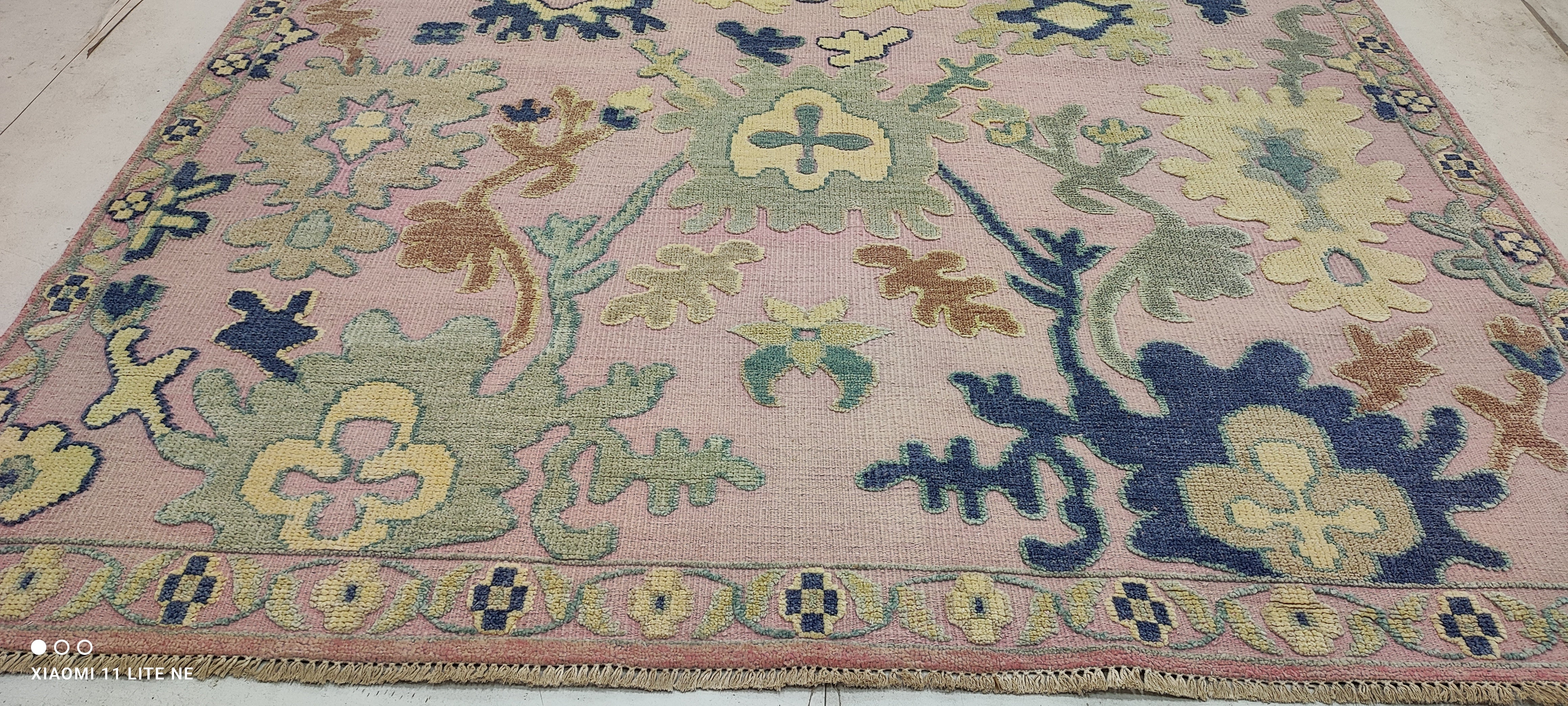 Jill Abramovitz 8x10 Light Pink Hand-Knotted Oushak Rug