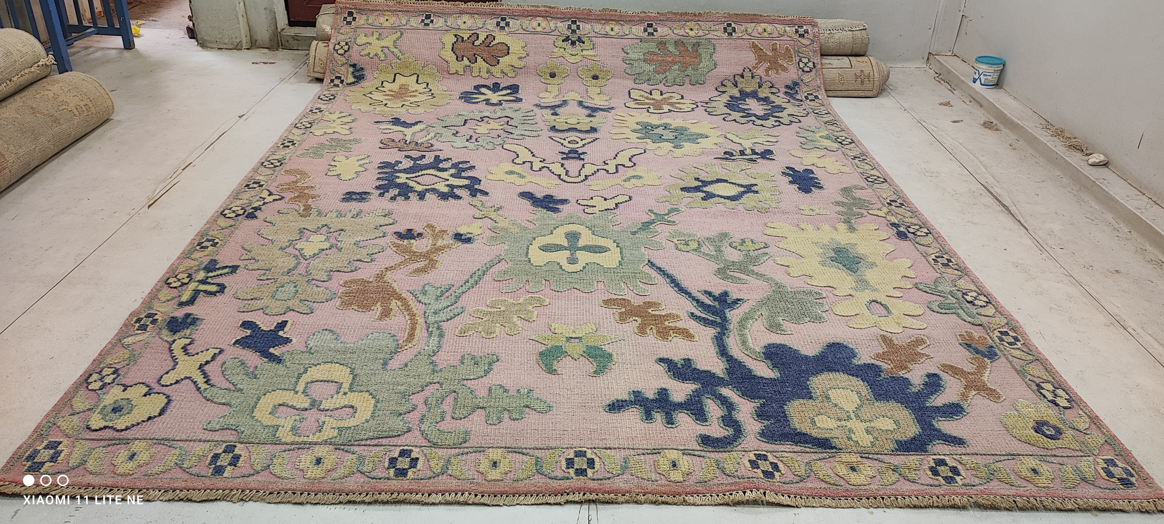 Jill Abramovitz 8x10 Light Pink Hand-Knotted Oushak Rug